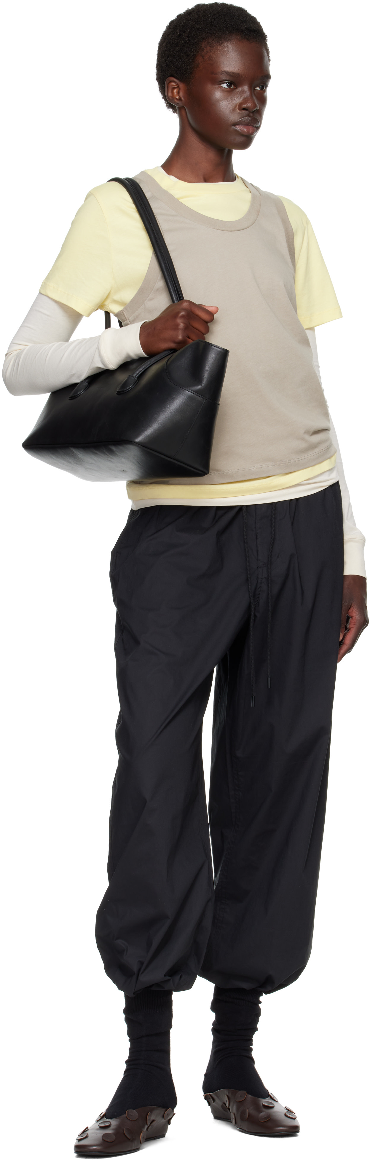 MARGESHERWOOD: Black Boat Shopper Large Bag | SSENSE