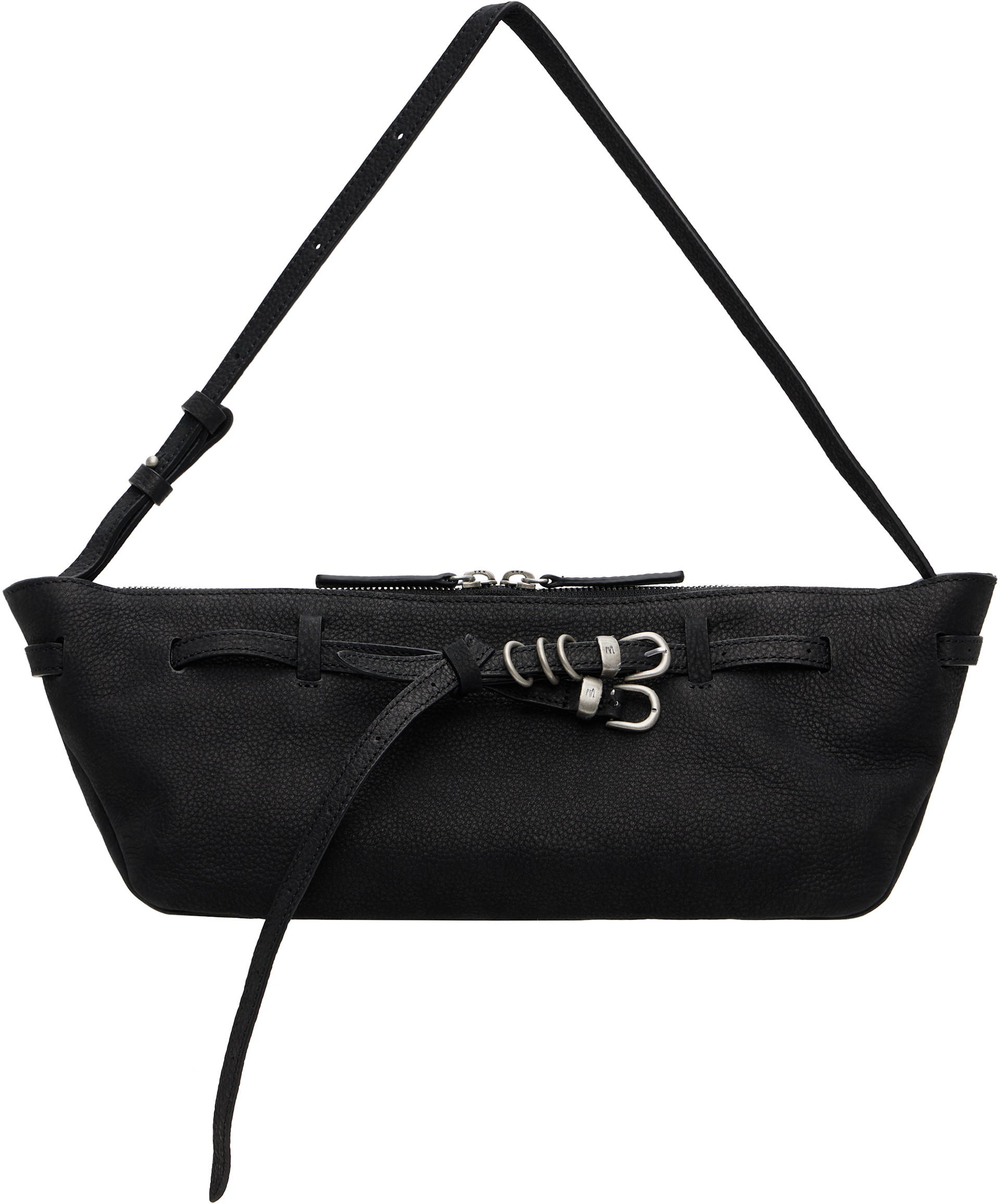 MARGESHERWOOD: Black Leather 'Grandma' Used Sling Bag | SSENSE