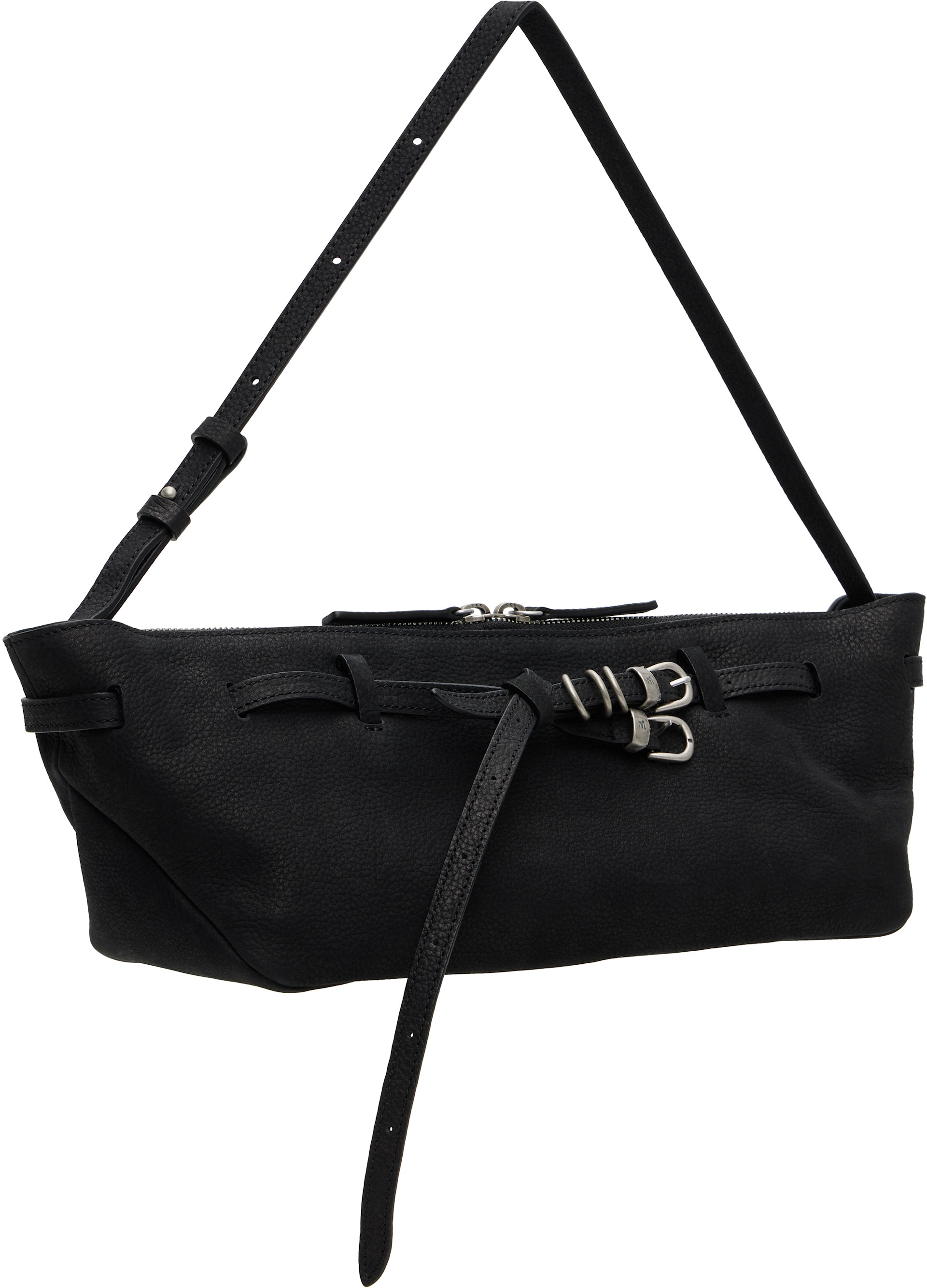 MARGESHERWOOD: Black Leather 'Grandma' Used Sling Bag | SSENSE
