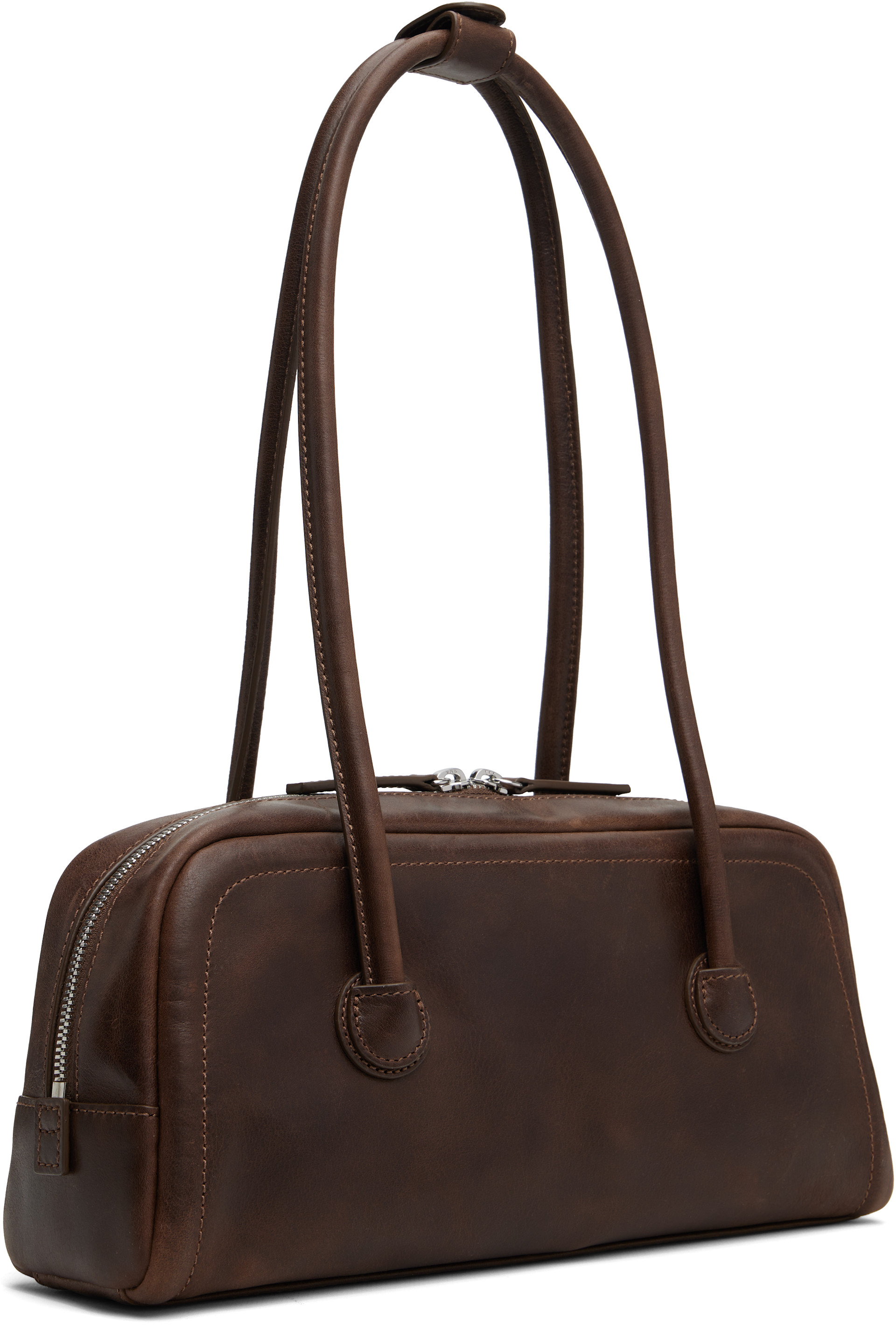 MARGESHERWOOD: Brown Soft Boston EW Mini Bag | SSENSE Canada