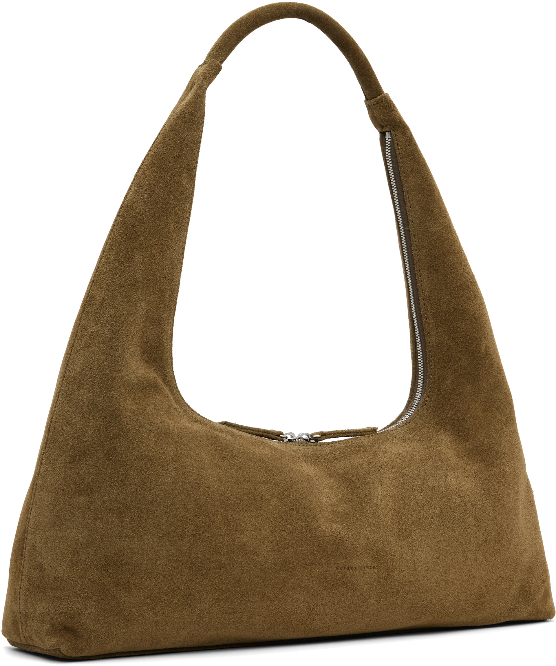 MARGESHERWOOD: Khaki Suede Large Bag | SSENSE
