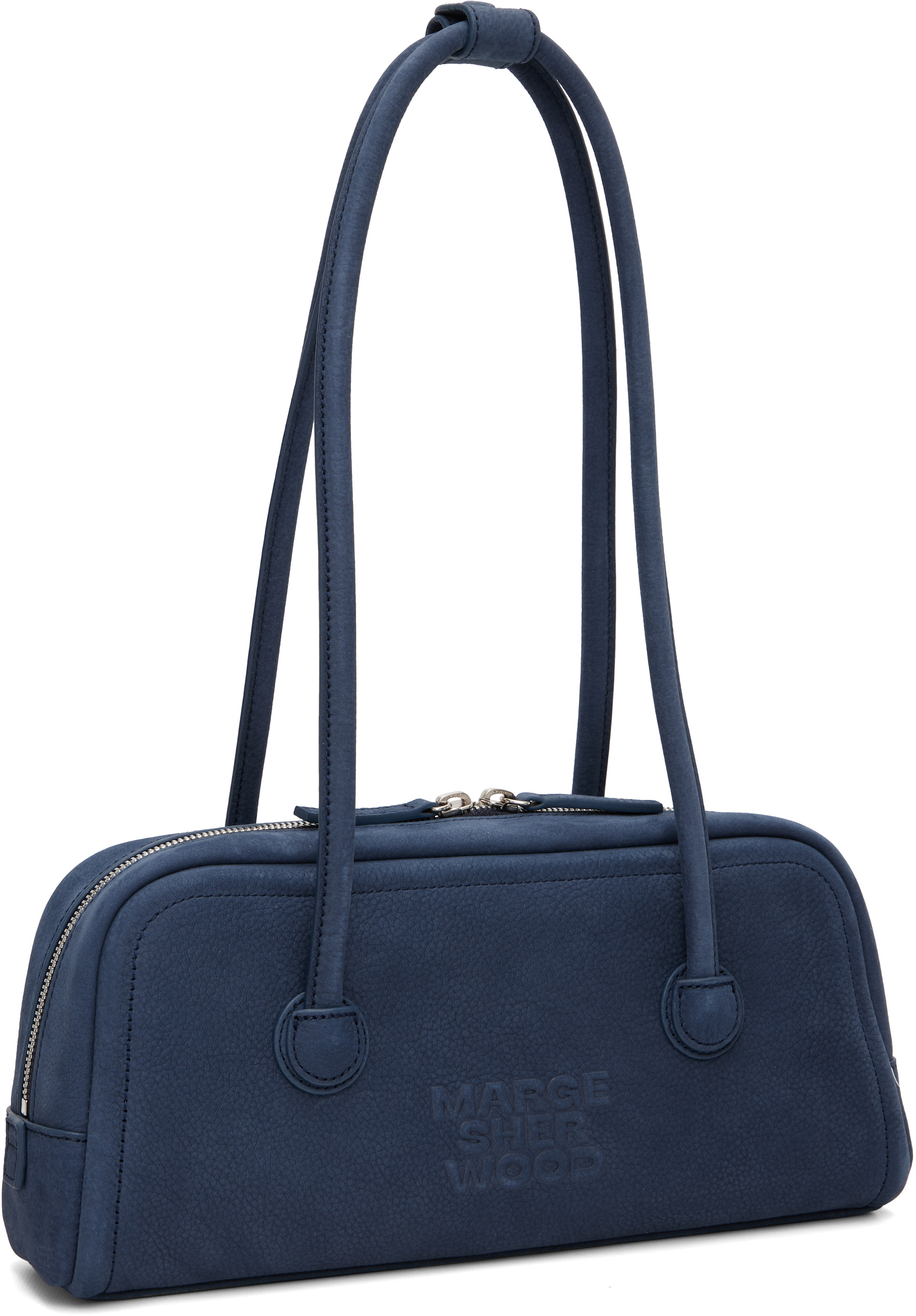 MARGESHERWOOD: Navy Soft Boston EW Bag | SSENSE