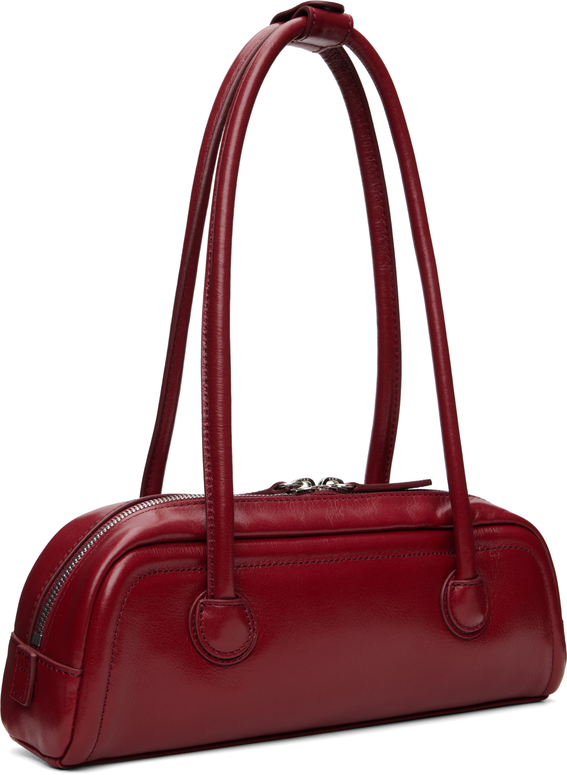 MARGESHERWOOD: Burgundy Soft Boston EW Mini Bag | SSENSE