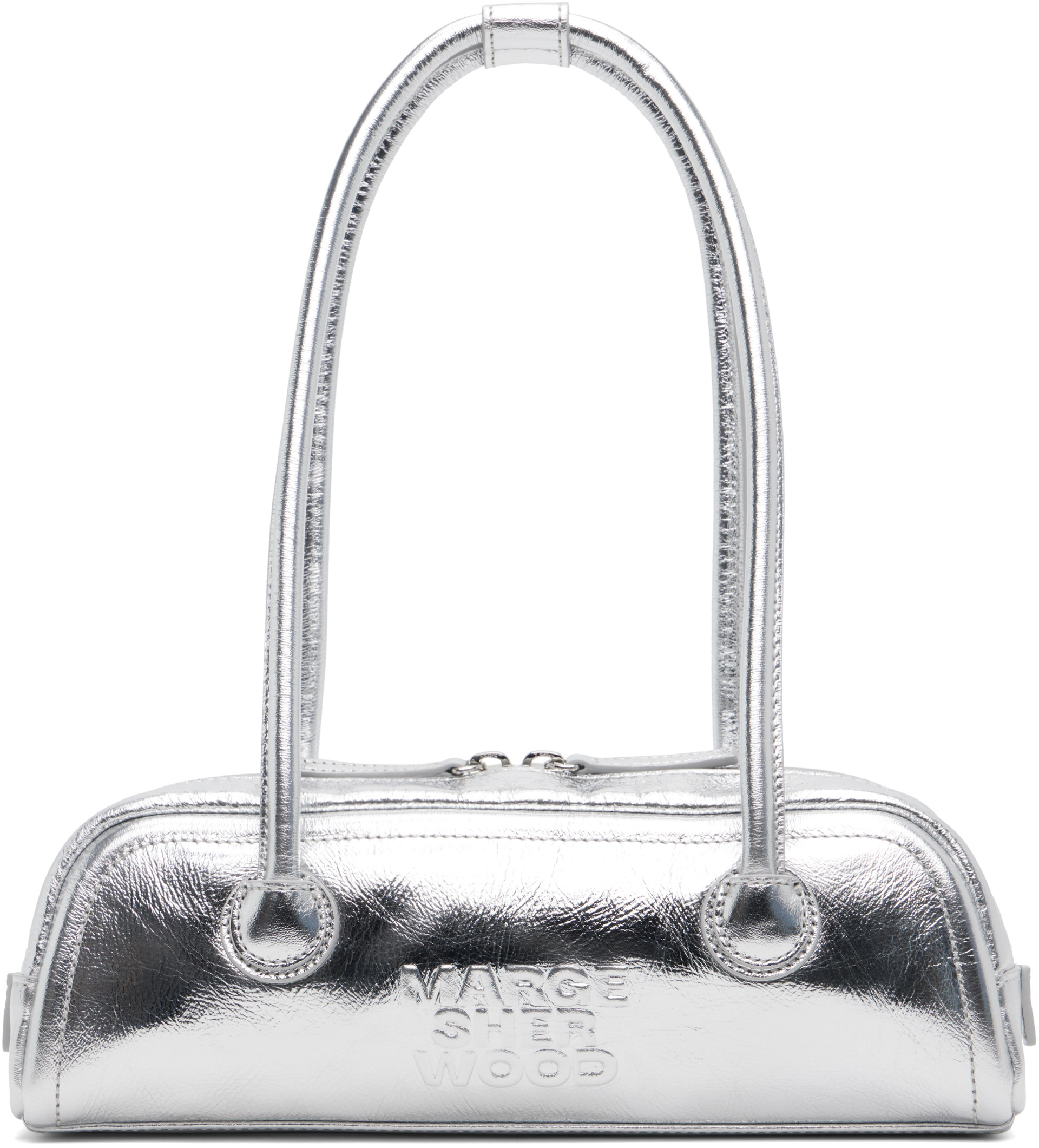 MARGESHERWOOD: Silver Soft Boston EW Mini Bag | SSENSE