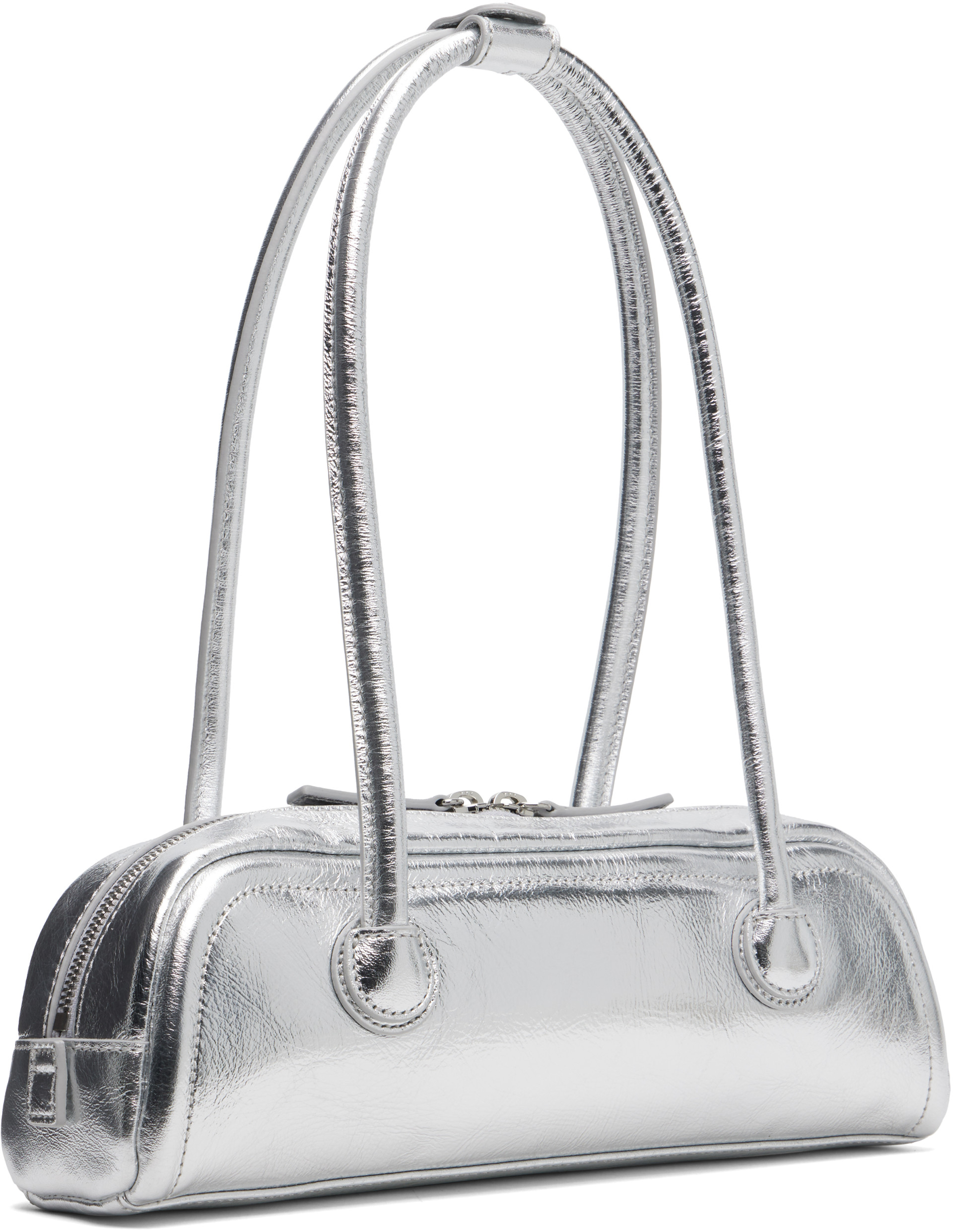 MARGESHERWOOD: Silver Soft Boston EW Mini Bag | SSENSE