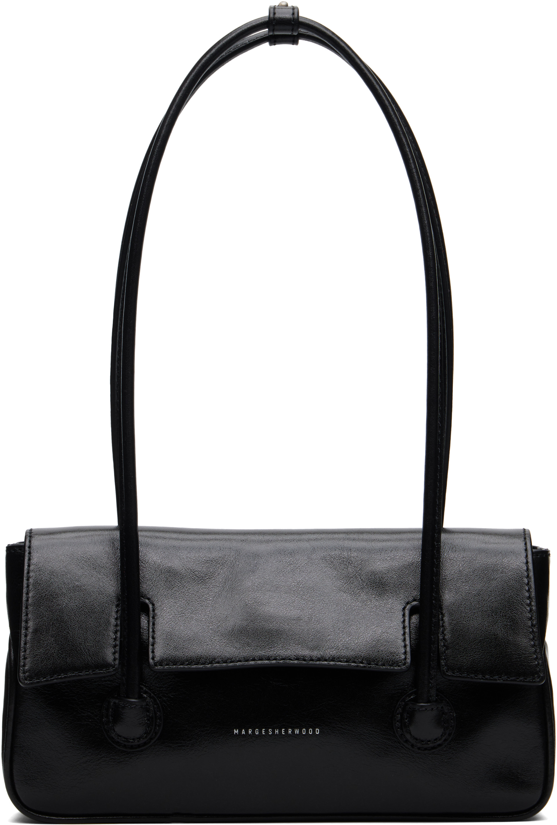 31日まで　tenon flap shoulder bag black MARGESHERWOOD: Black Flap Small Bag | SSENSE