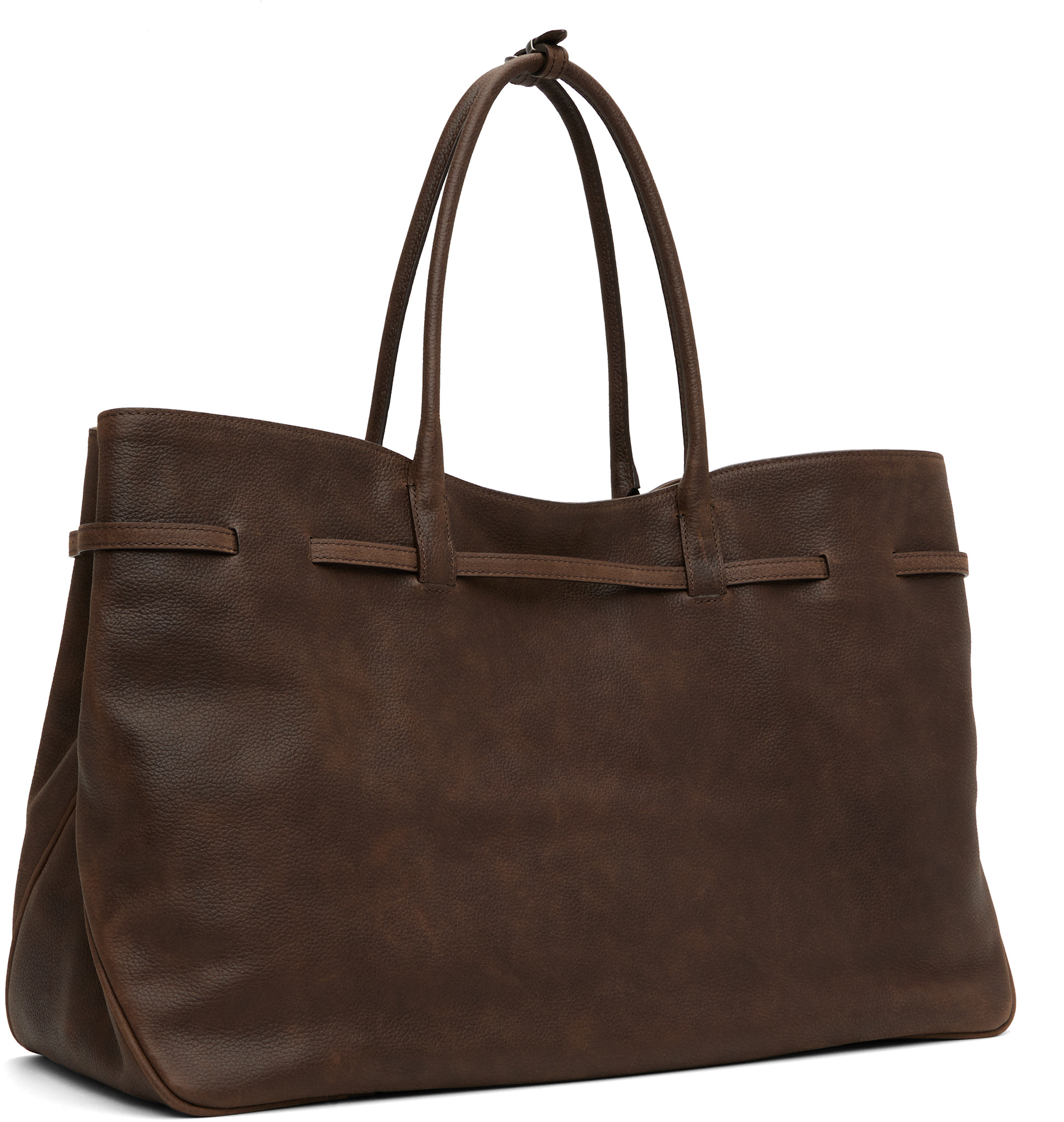 MARGESHERWOOD: Brown Leather 'Grandma' Used XL Bag | SSENSE