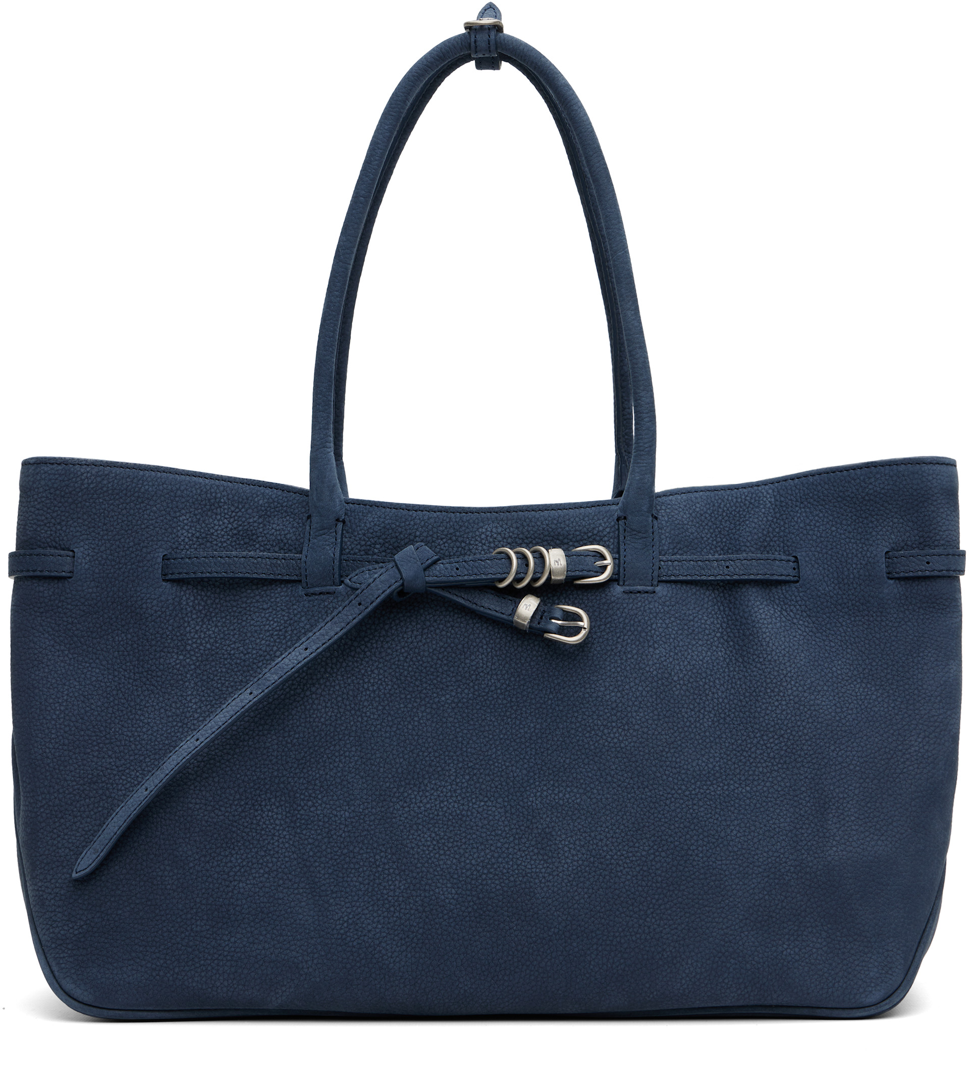 MARGESHERWOOD: Navy Leather 'Grandma' Used Large Tote | SSENSE