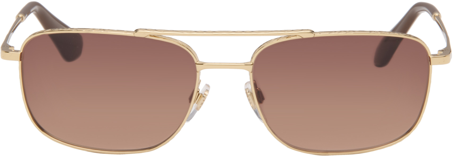 Burberry: Gold Aviator Sunglasses | SSENSE