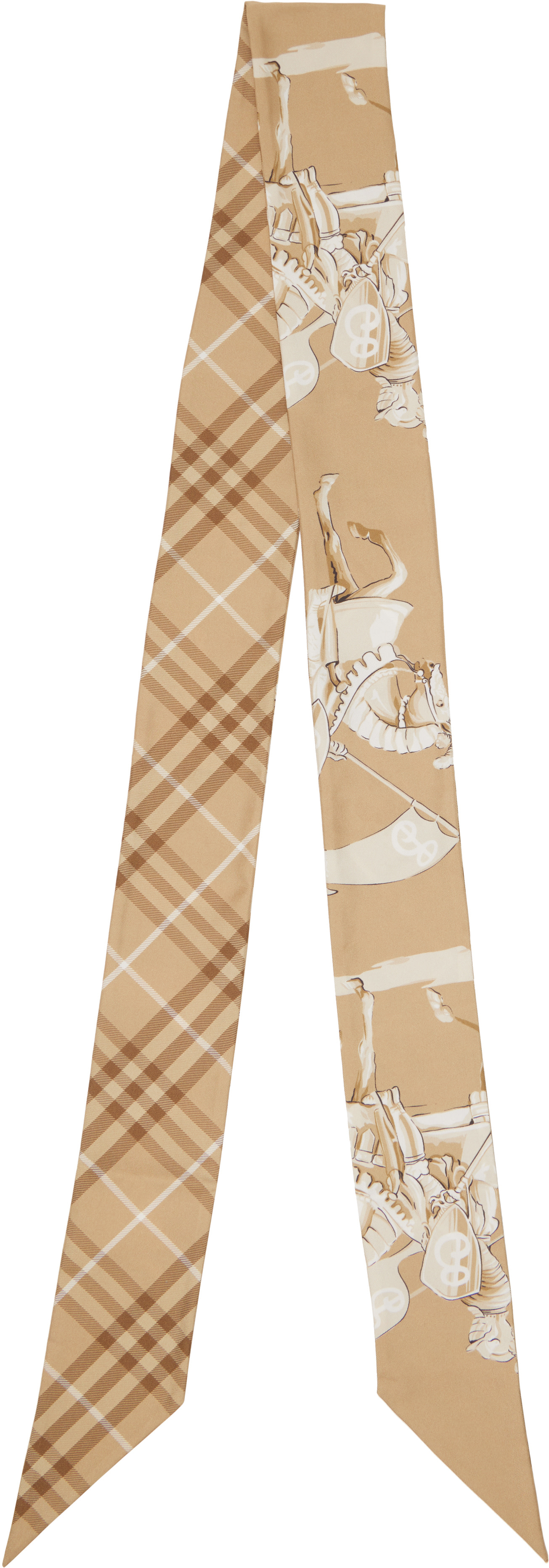 BURBERRY アーカイブベージュ シルクリボン 180cm×8cm Burberry: ベージュ Archive Knight シルク スカーフタイ | SSENSE 日本
