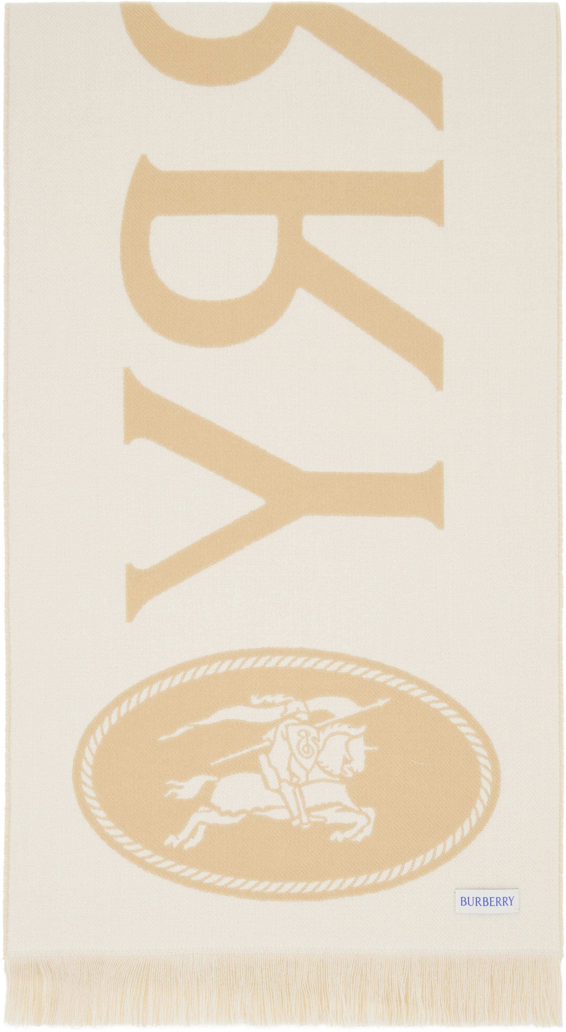 Burberry - Écharpe beige à image à logo EKD