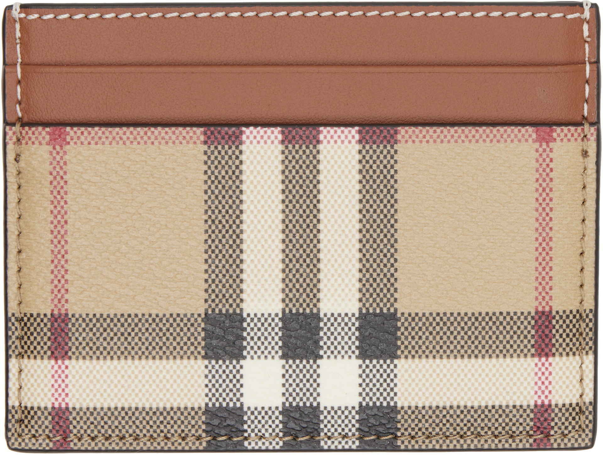 Burberry - Beige Check Card Holder