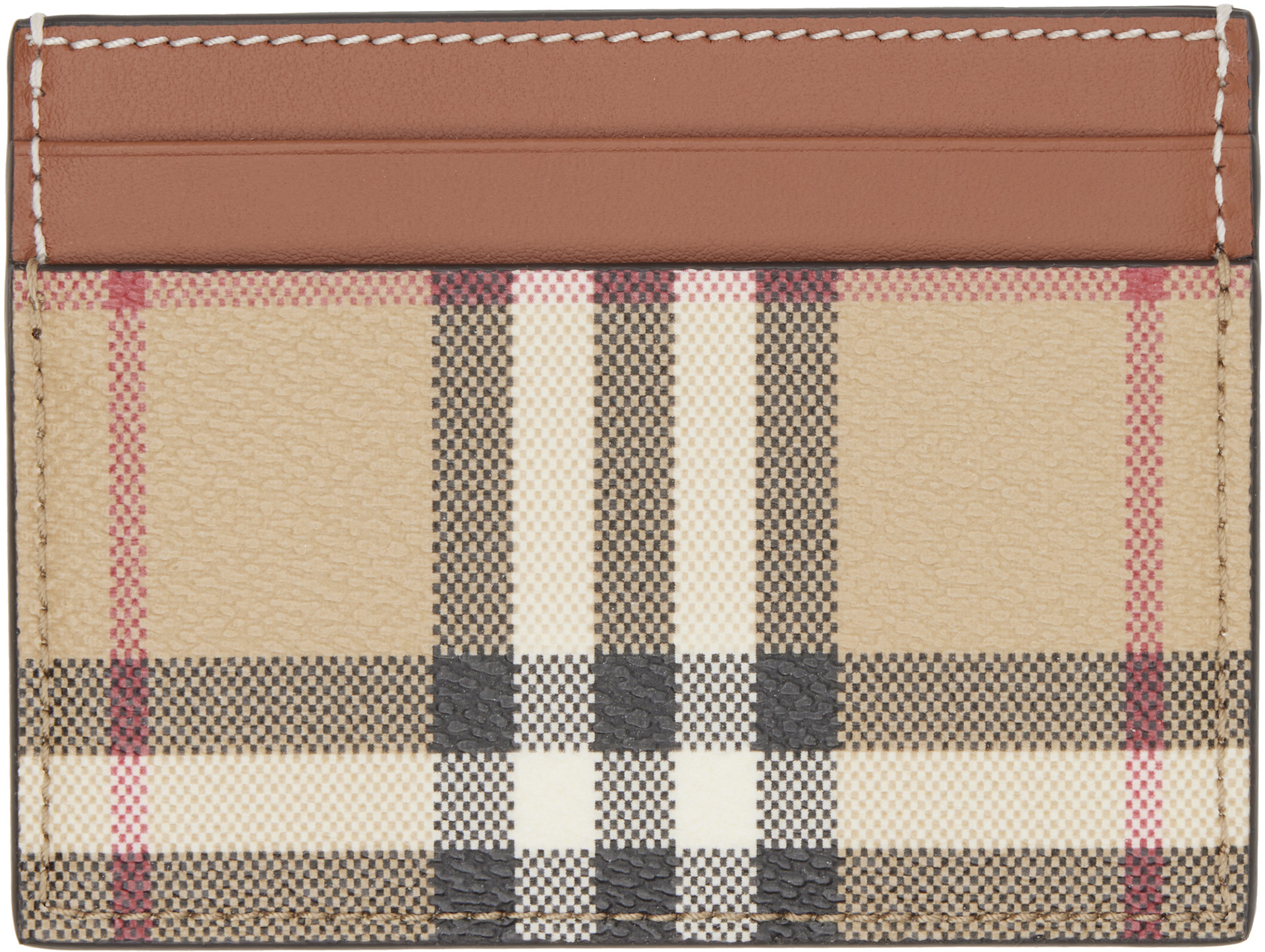 Burberry - Beige Check Card Holder