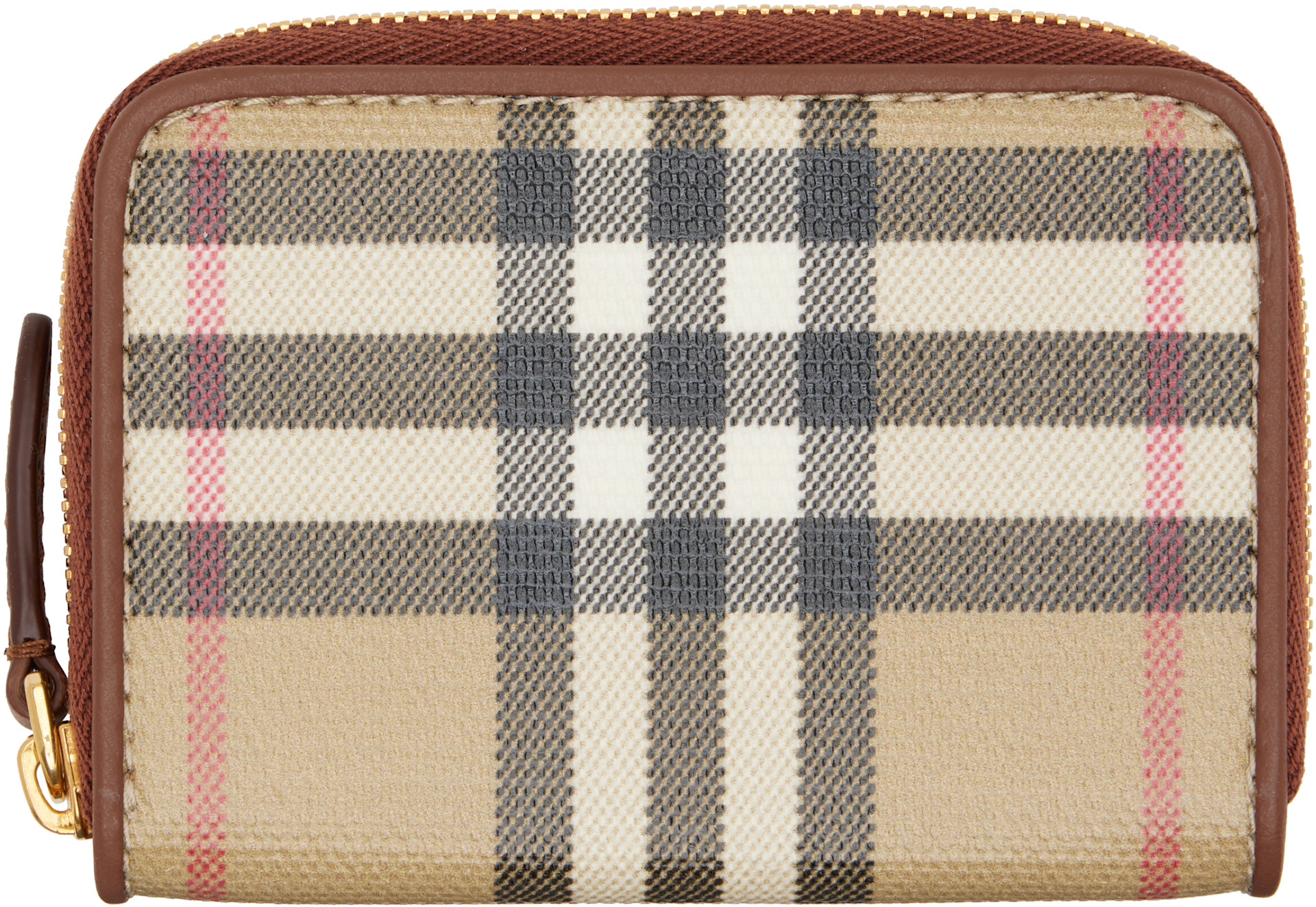BURBERRY ケース 小銭入れ ベージュ Burberry: ベージュ チェック コインケース | SSENSE 日本