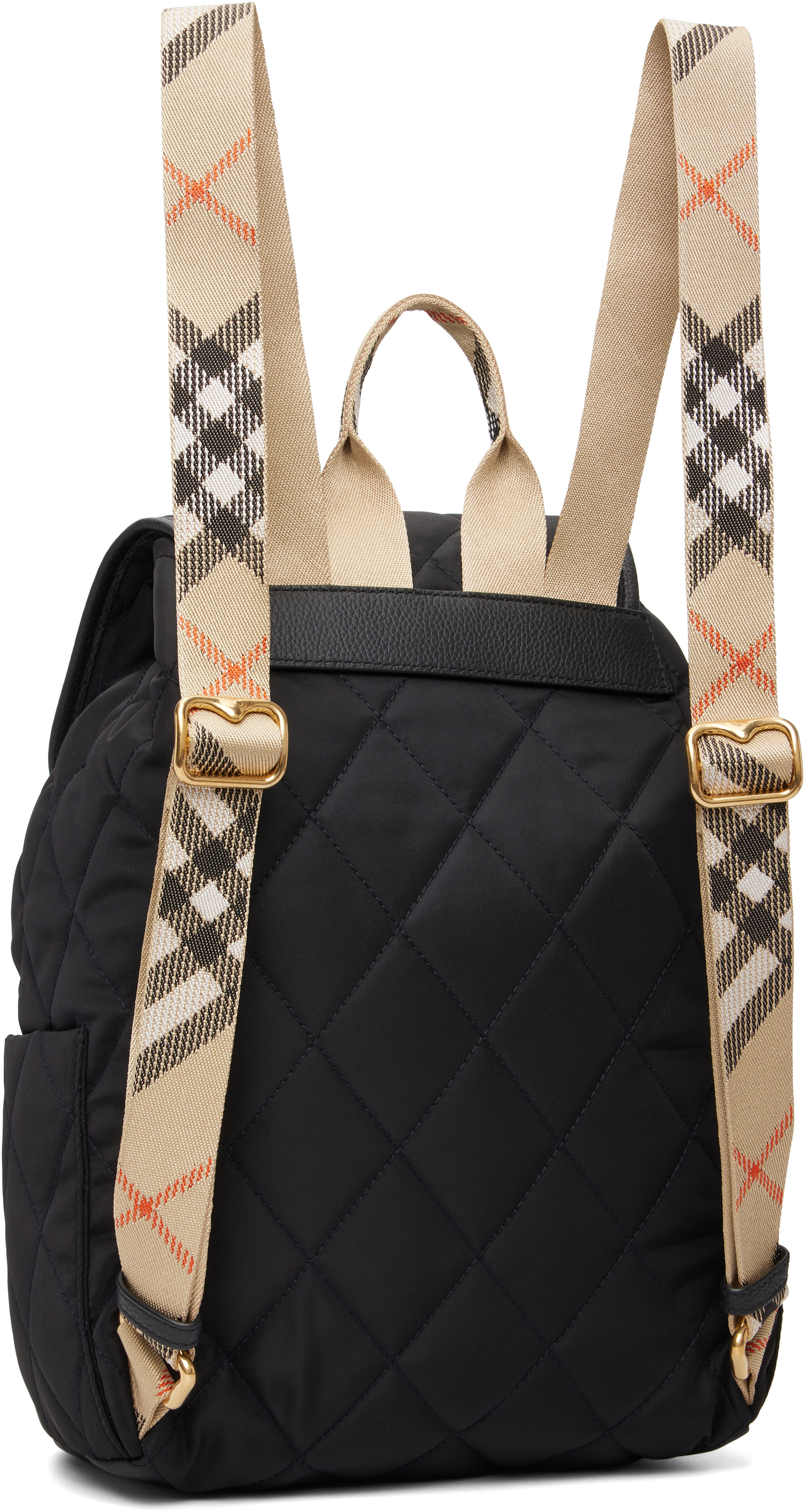 Burberry: Black Horseshoe Backpack | SSENSE Canada