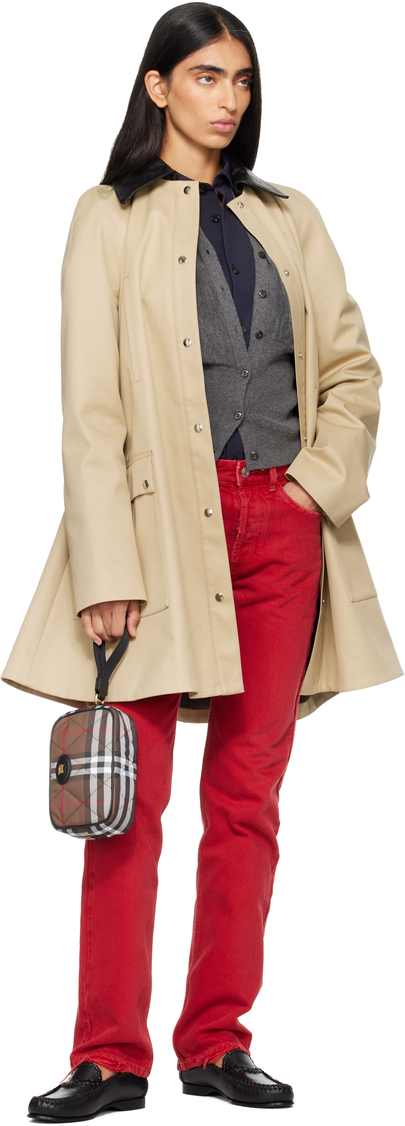 Burberry - Pochette Horseshoe brune
