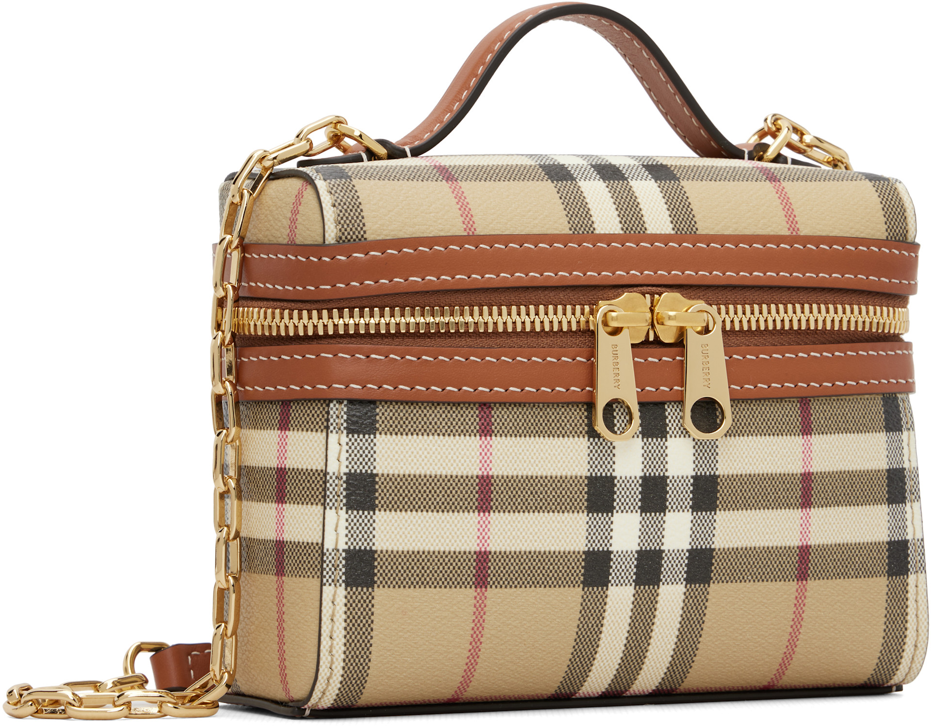 Burberry - Beige Mini Check Vanity Bag
