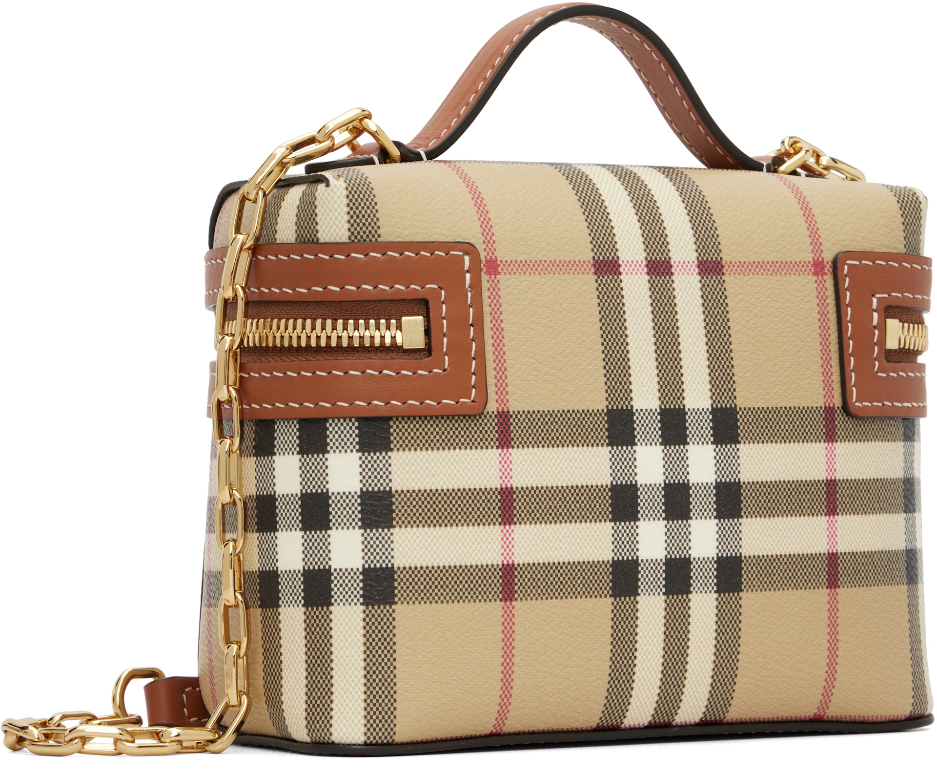 Burberry - Beige Mini Check Vanity Bag