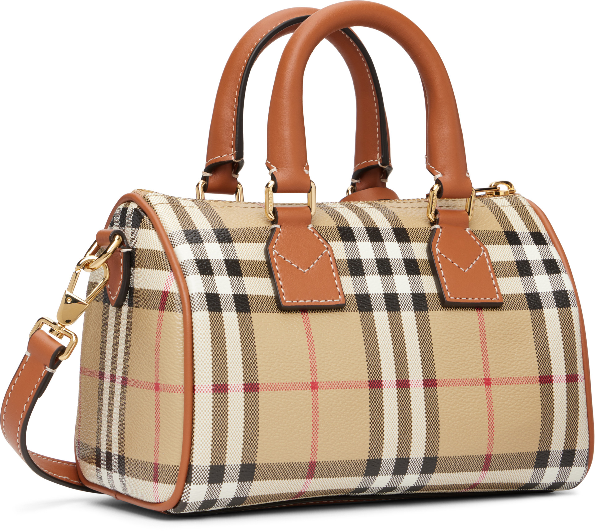 Burberry - Beige Mini Check Bowling Bag