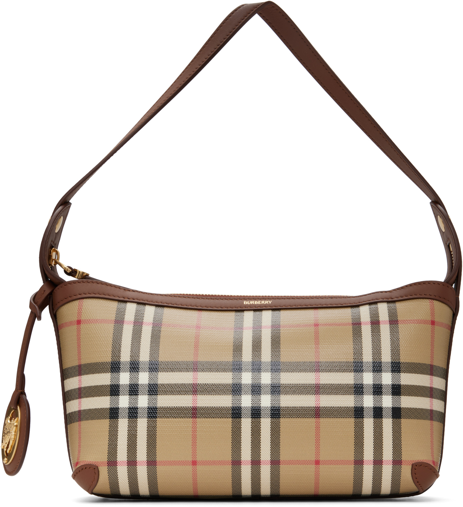 Burberry - ベージュ ミニ チェック ショルダーバッグ