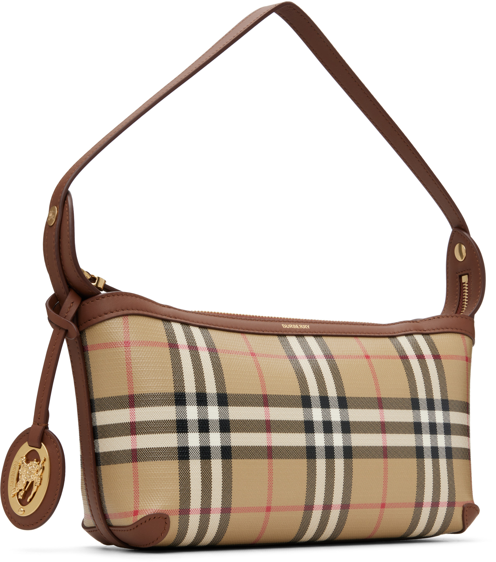 Burberry - ベージュ ミニ チェック ショルダーバッグ