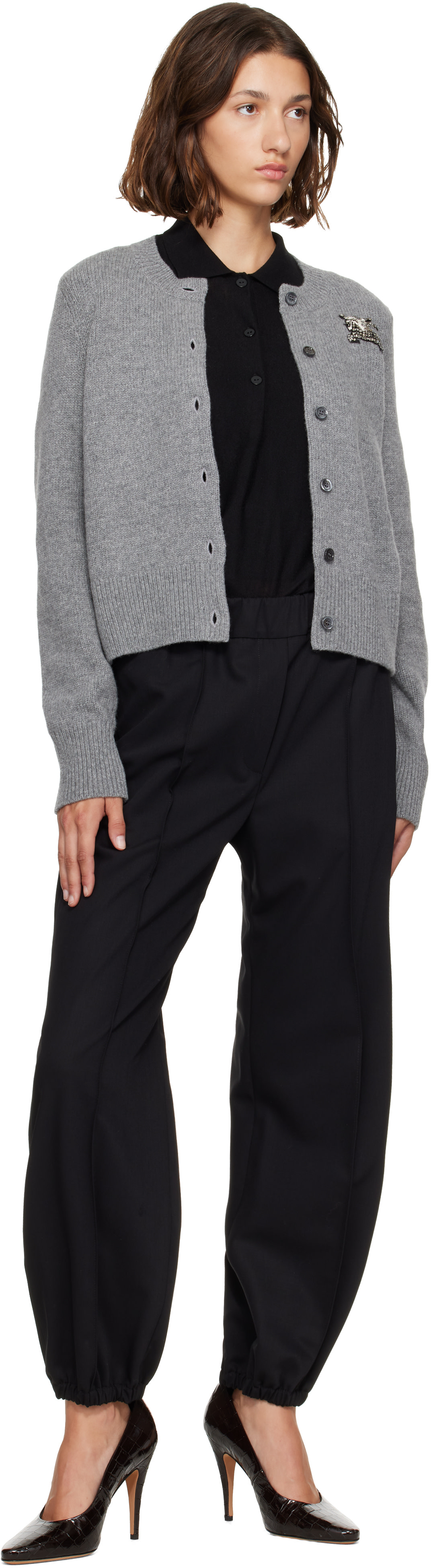 Burberry - Gray Wool Cardigan