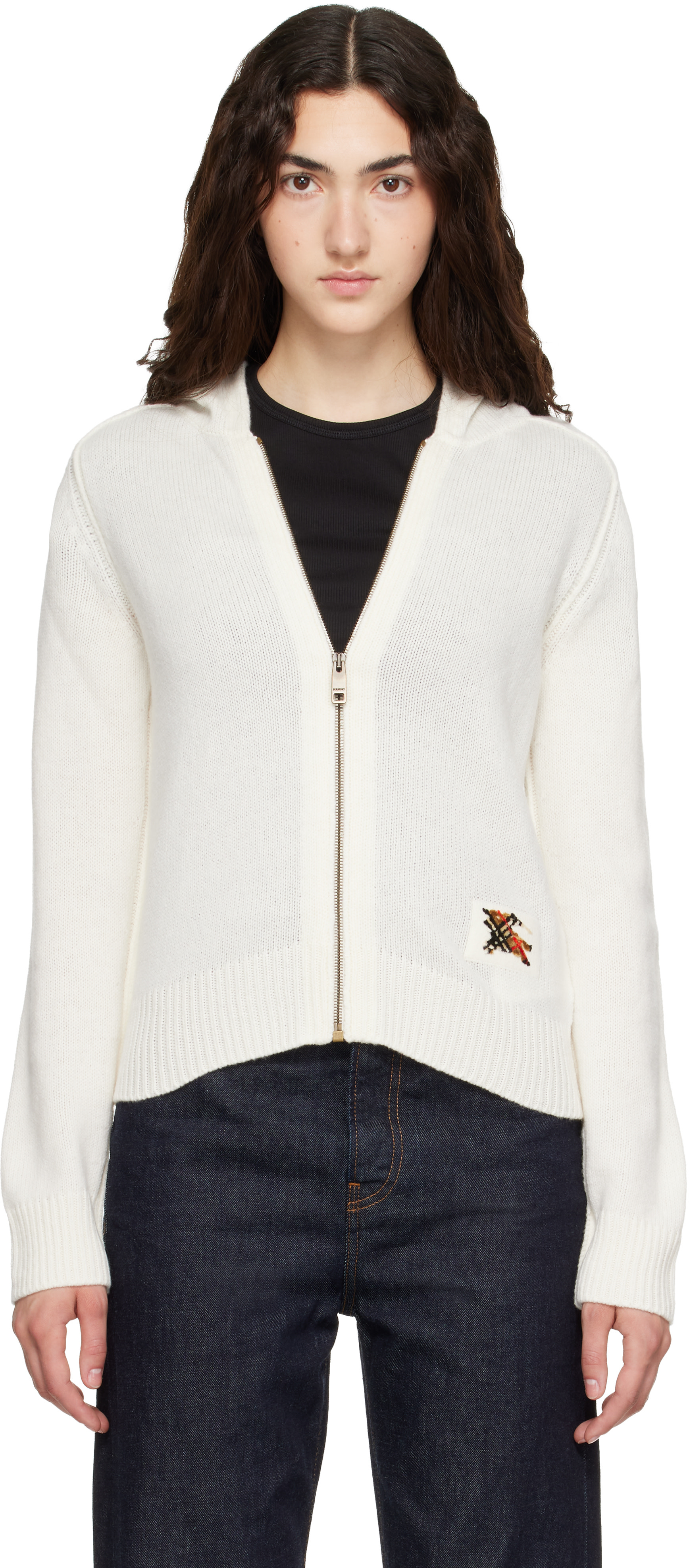 Burberry: Off-White Jillian Hoodie | SSENSE Canada