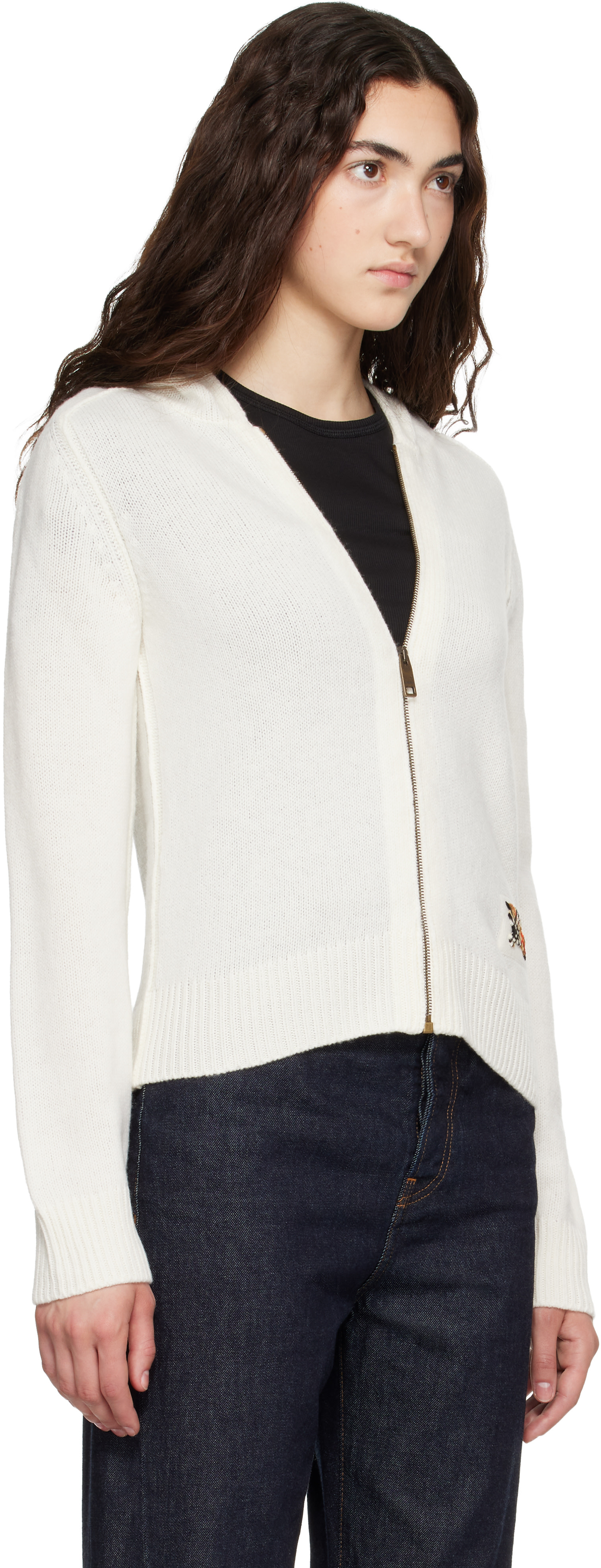 Burberry - Pull à capuche Jillian blanc cassé