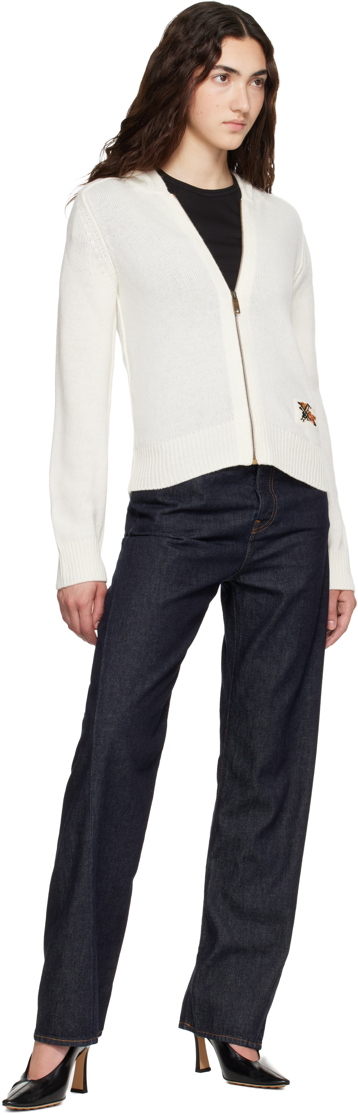 Burberry - Pull à capuche Jillian blanc cassé