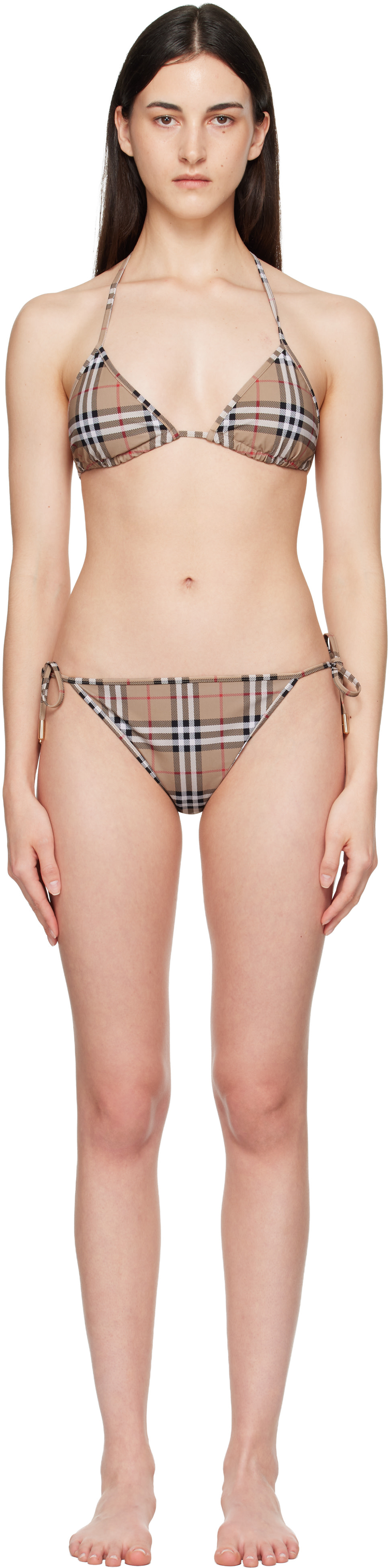 Burberry - Bikini beige à carreaux
