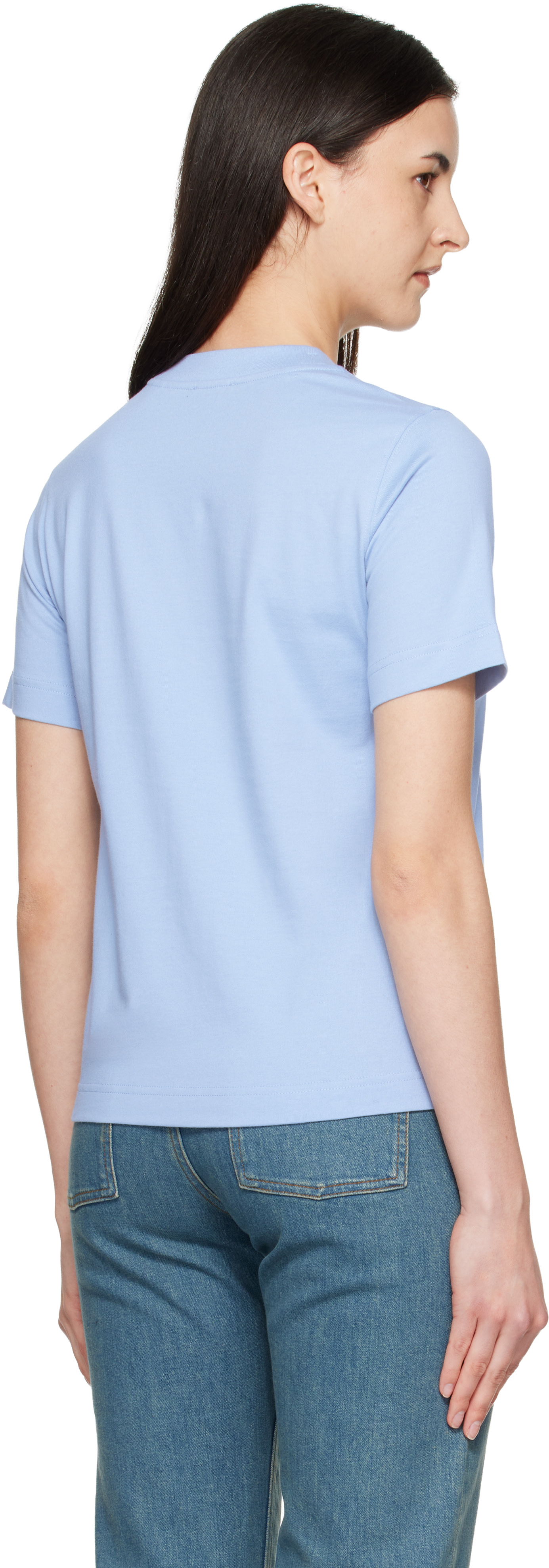 Burberry: Blue Logo Cotton T-shirt | SSENSE Canada