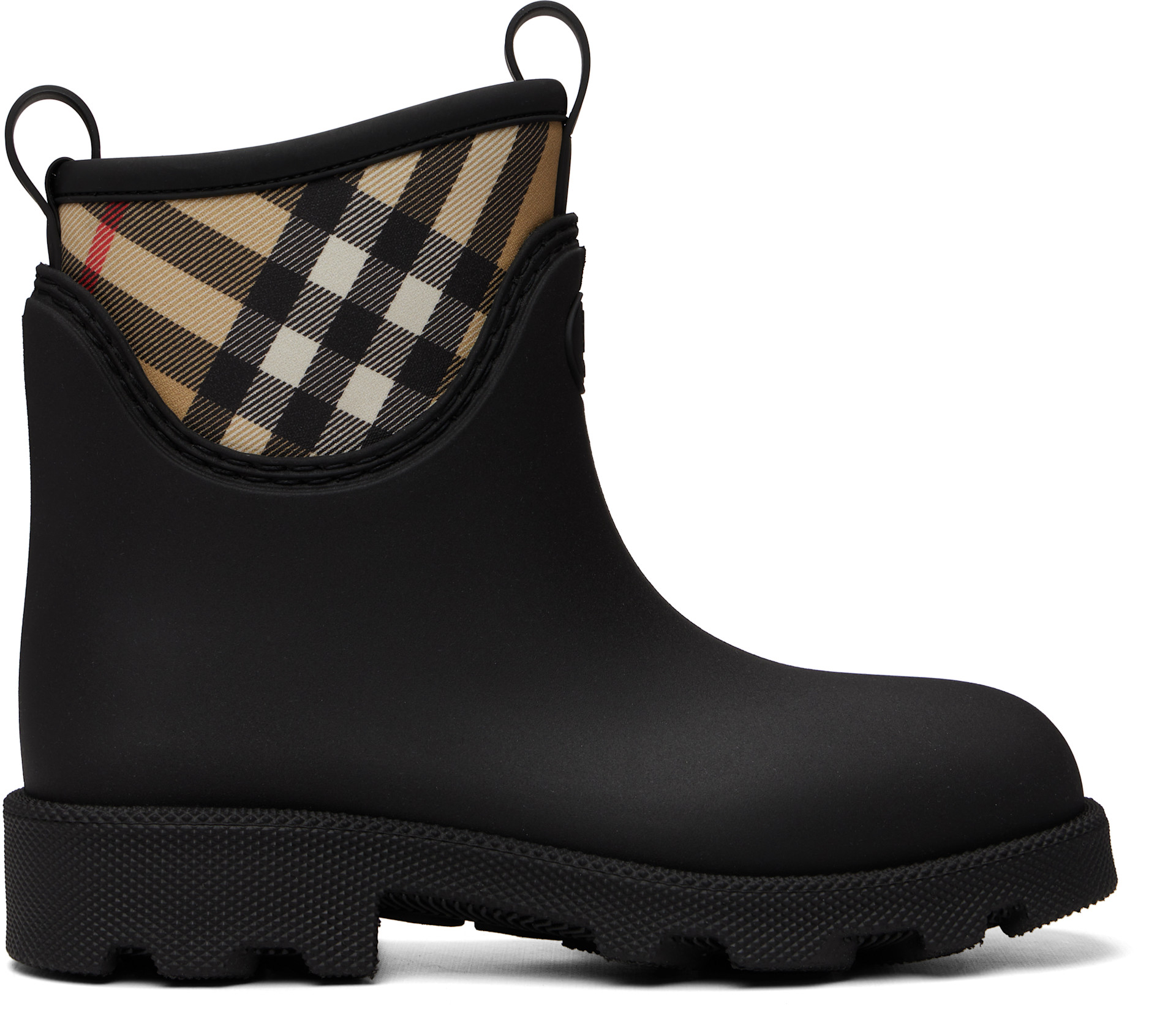 Burberry ラバーブーツ Marsh サイズ40 Burberry: Black Rubber Marsh Stamp Low Boots​ | SSENSE