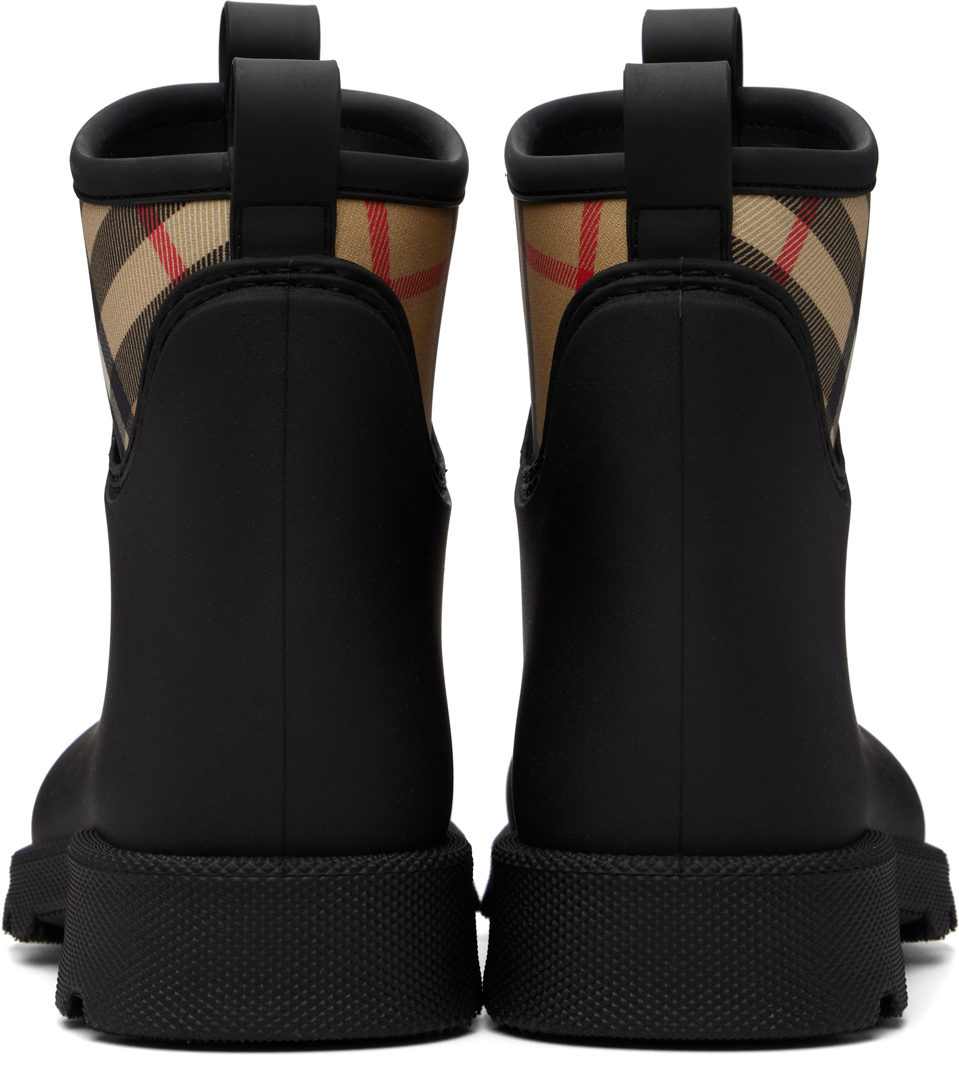 Burberry: Black Rubber Marsh Stamp Low Boots​ | SSENSE