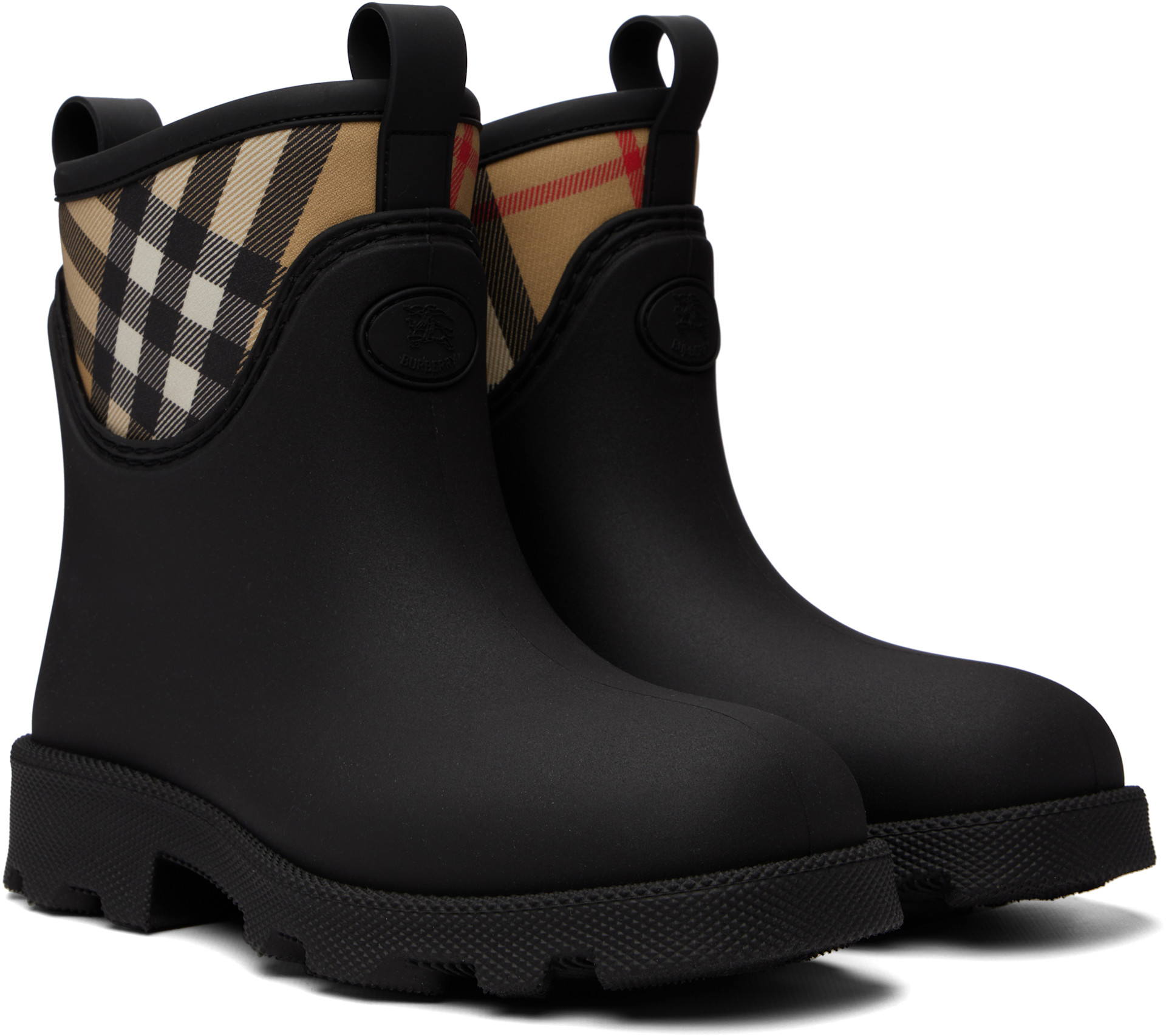 Burberry: Black Rubber Marsh Stamp Low Boots​ | SSENSE Bahrain