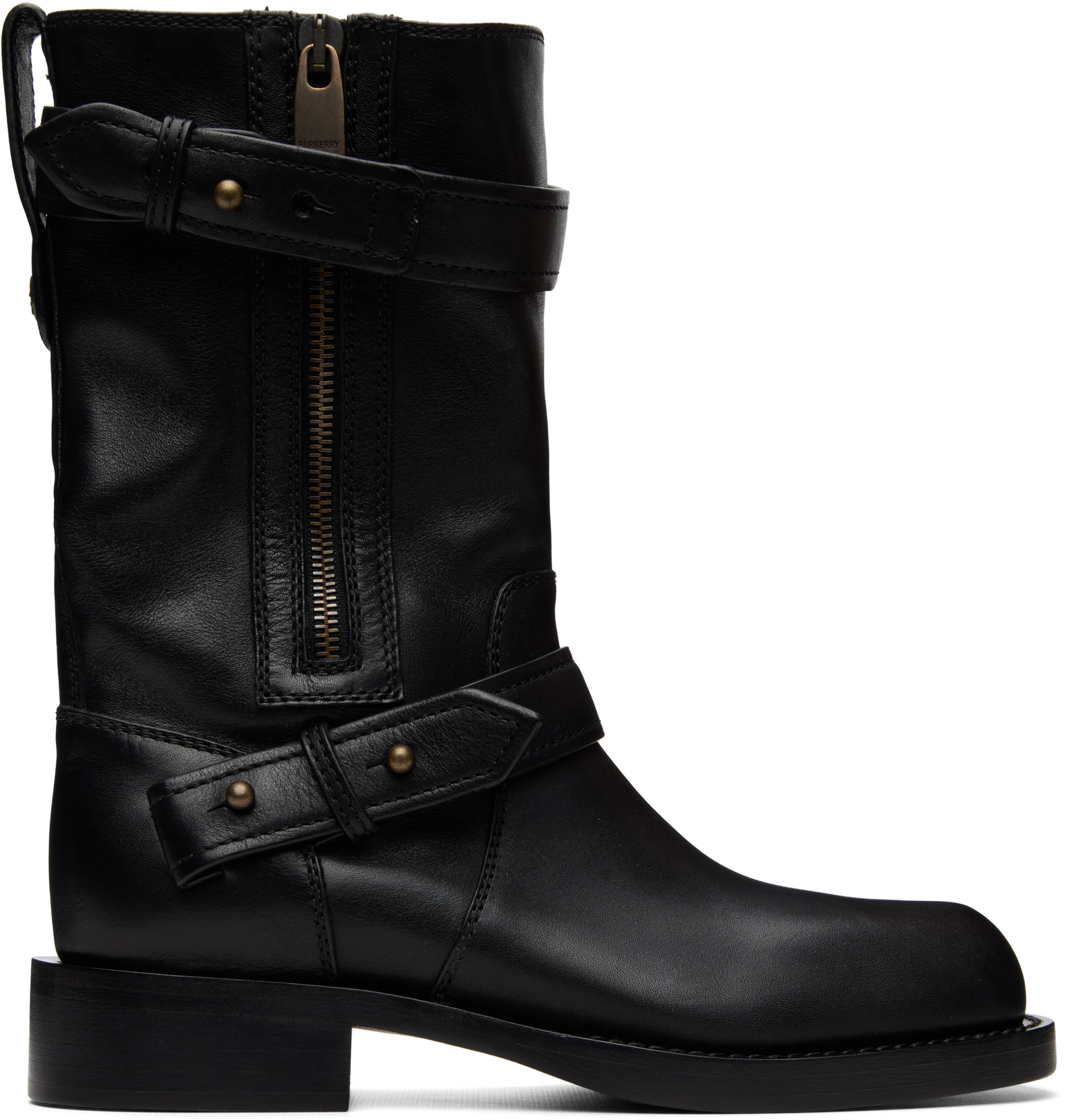 Burberry ハイブーツ Burberry: Black Kent Biker Boots | SSENSE