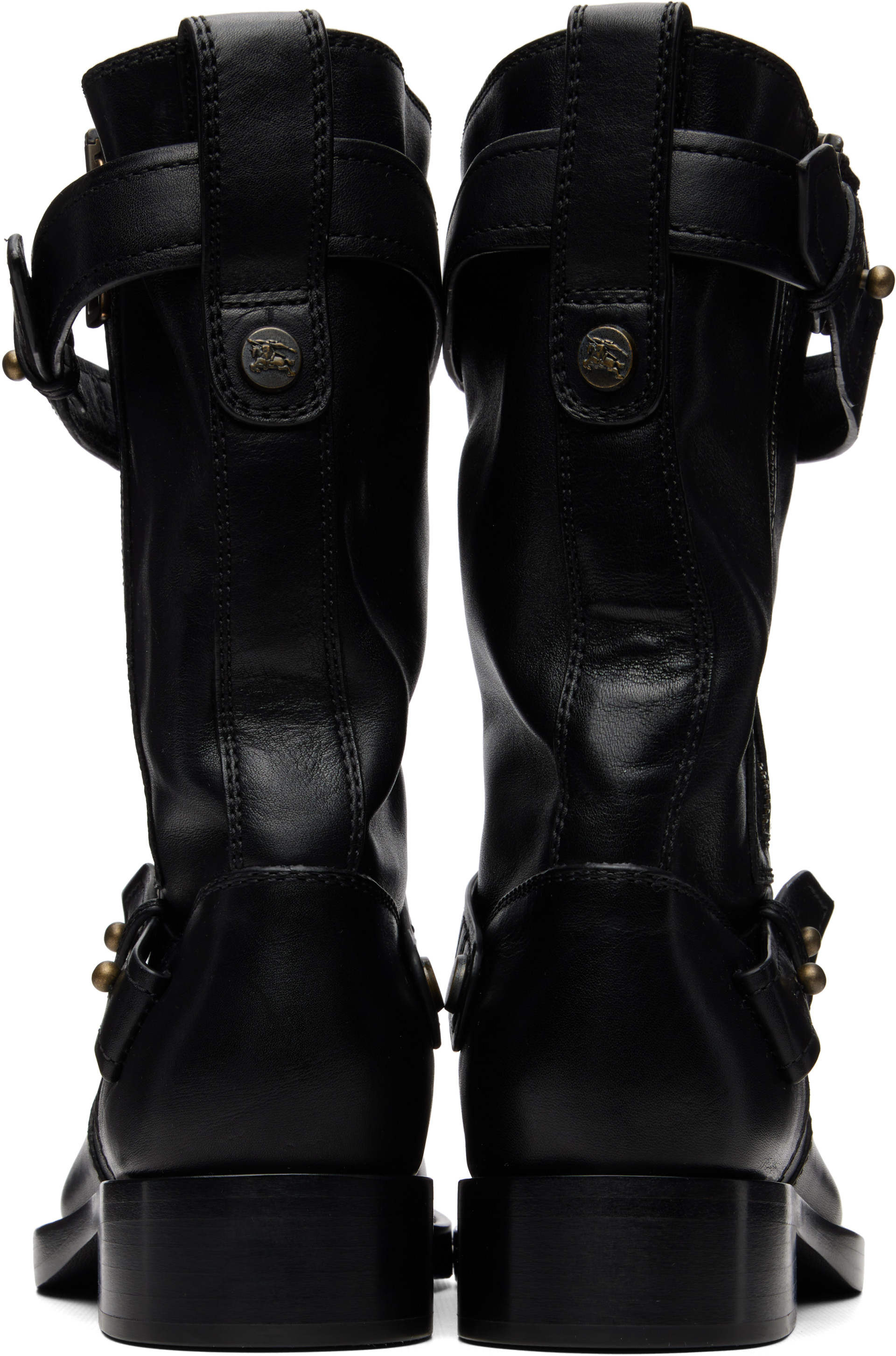 Burberry: Black Kent Biker Boots | SSENSE
