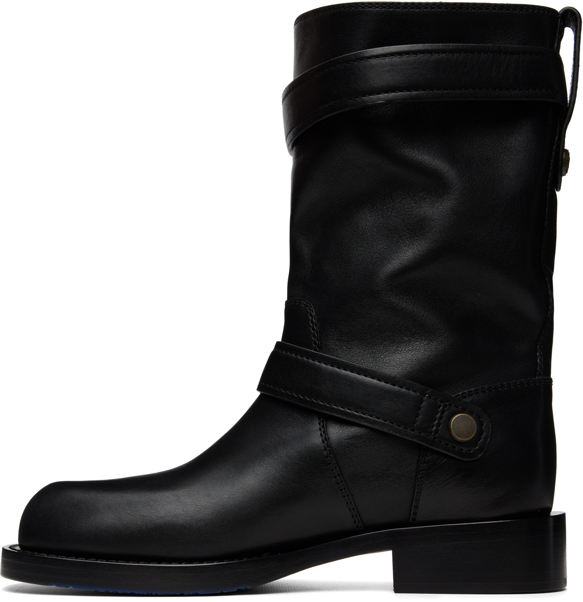 Burberry: Black Kent Biker Boots | SSENSE