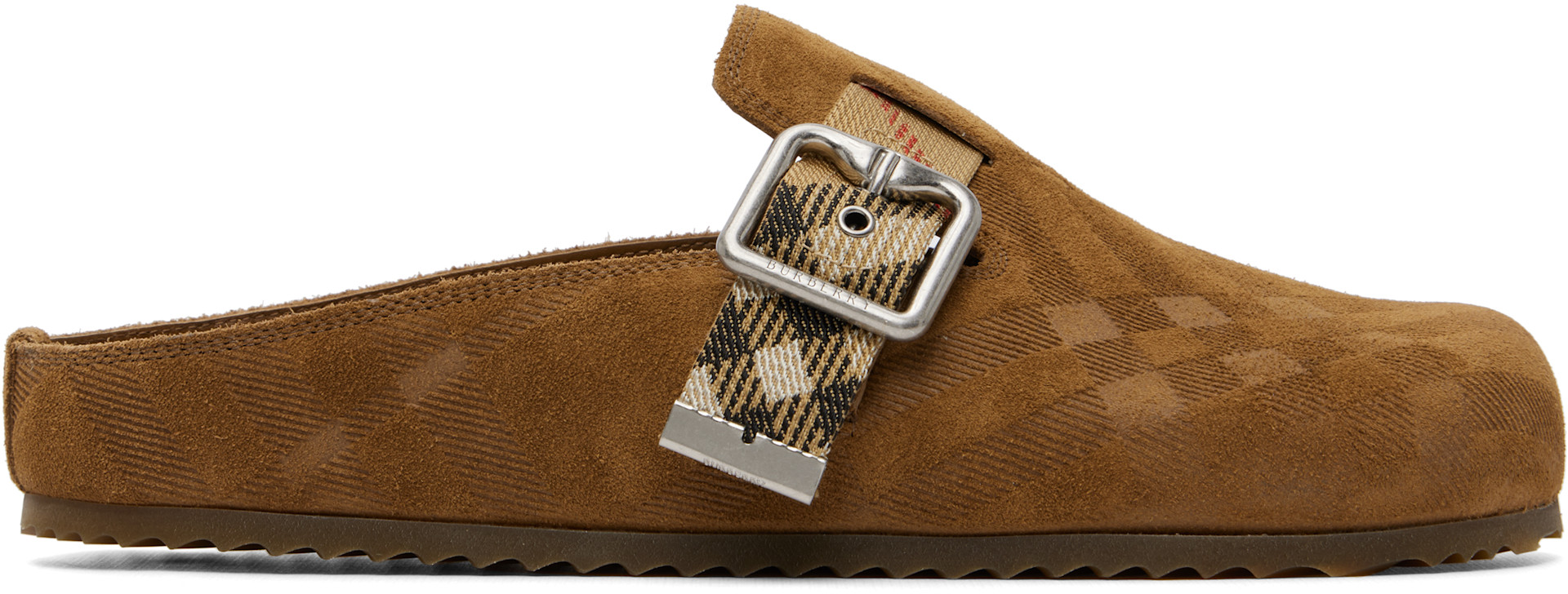 Burberry - Tan Check Suede Urchin Loafers