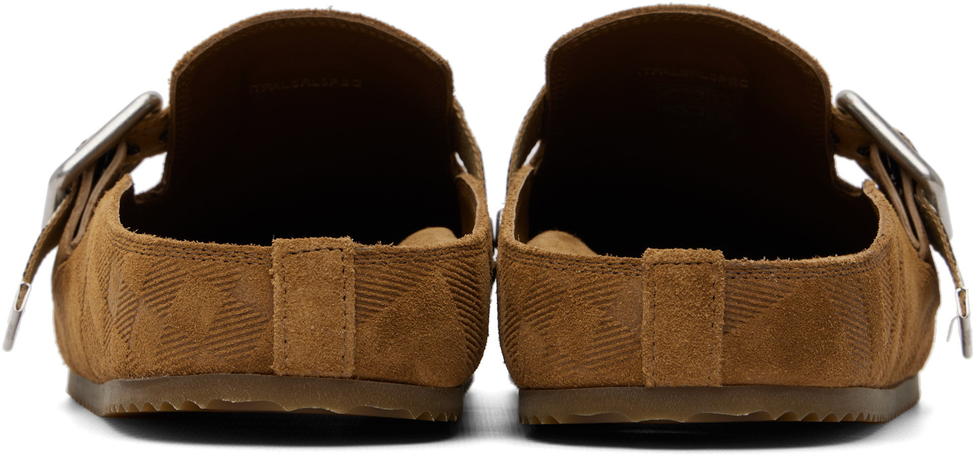 Burberry - Tan Check Suede Urchin Loafers
