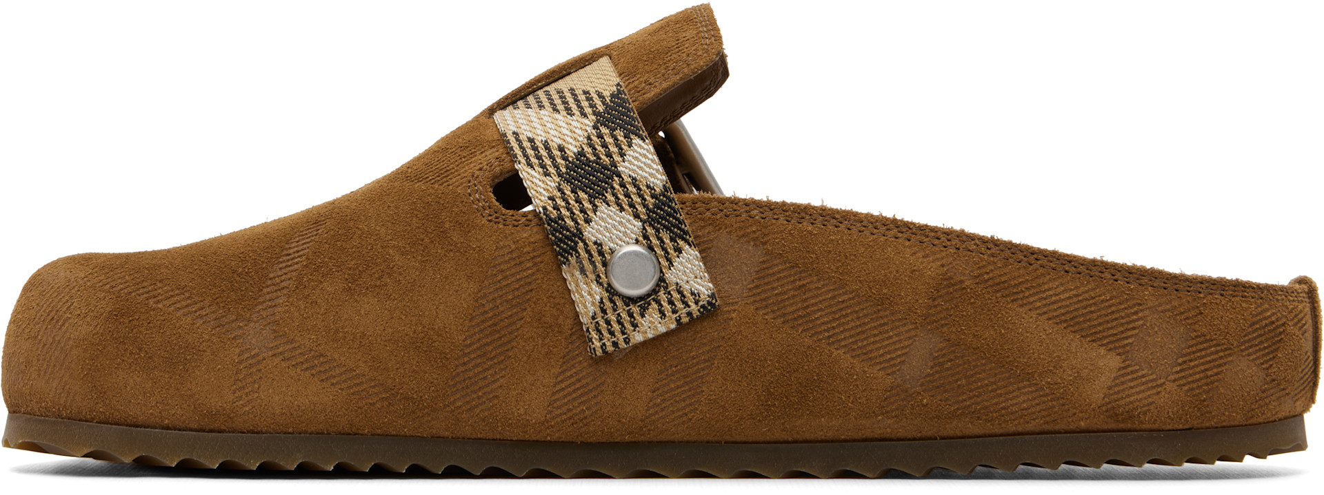 Burberry - Tan Check Suede Urchin Loafers