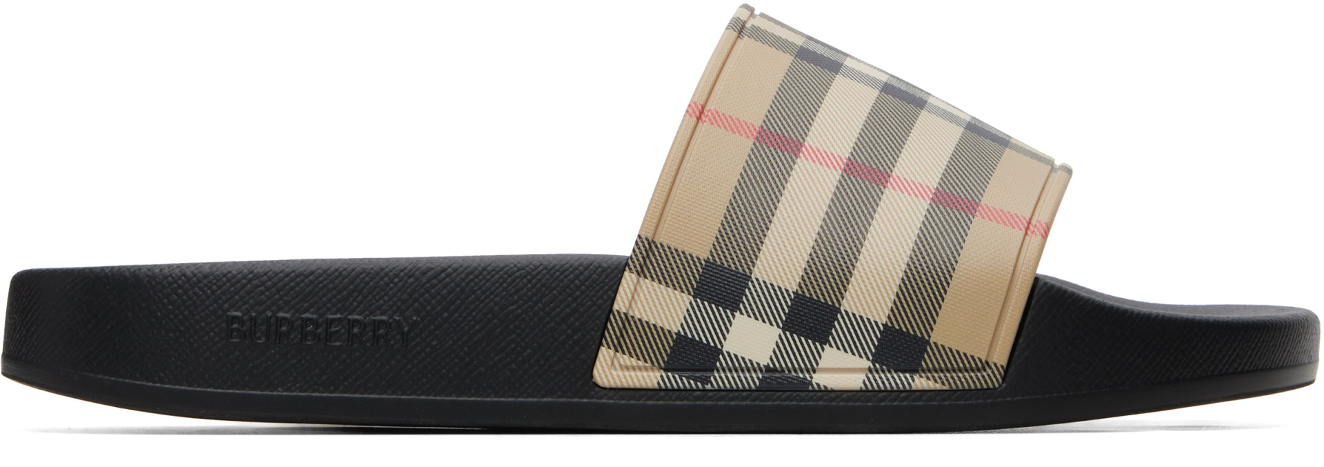 Burberry - Beige Check Slides