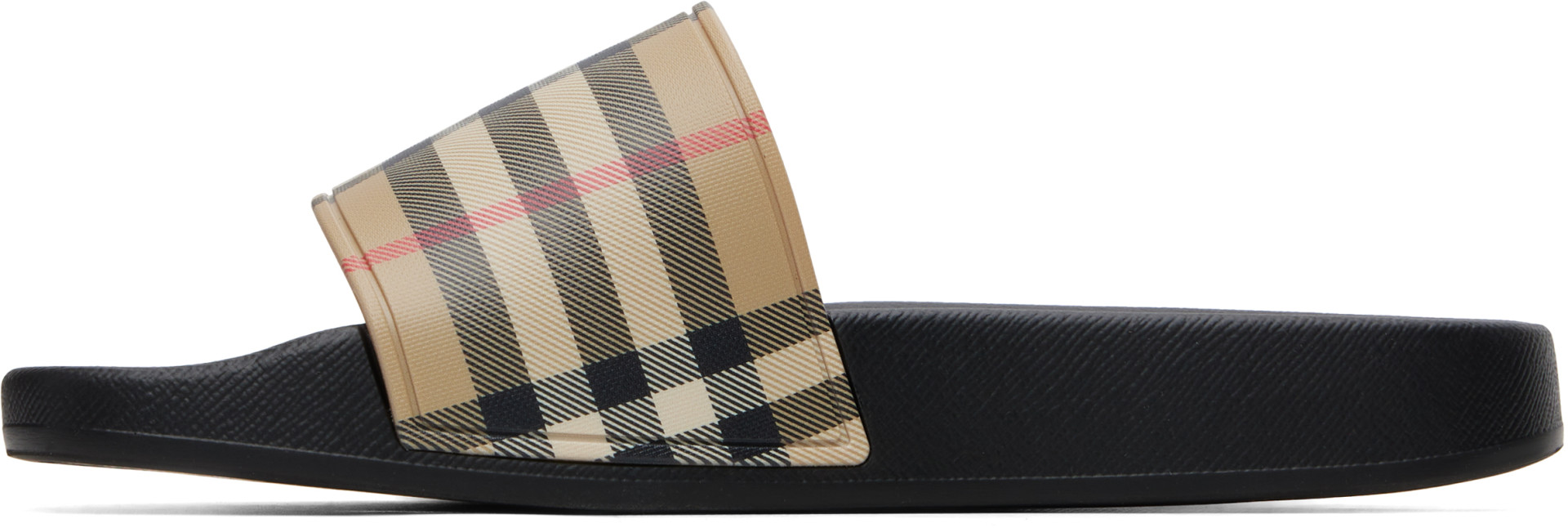Burberry - Beige Check Slides