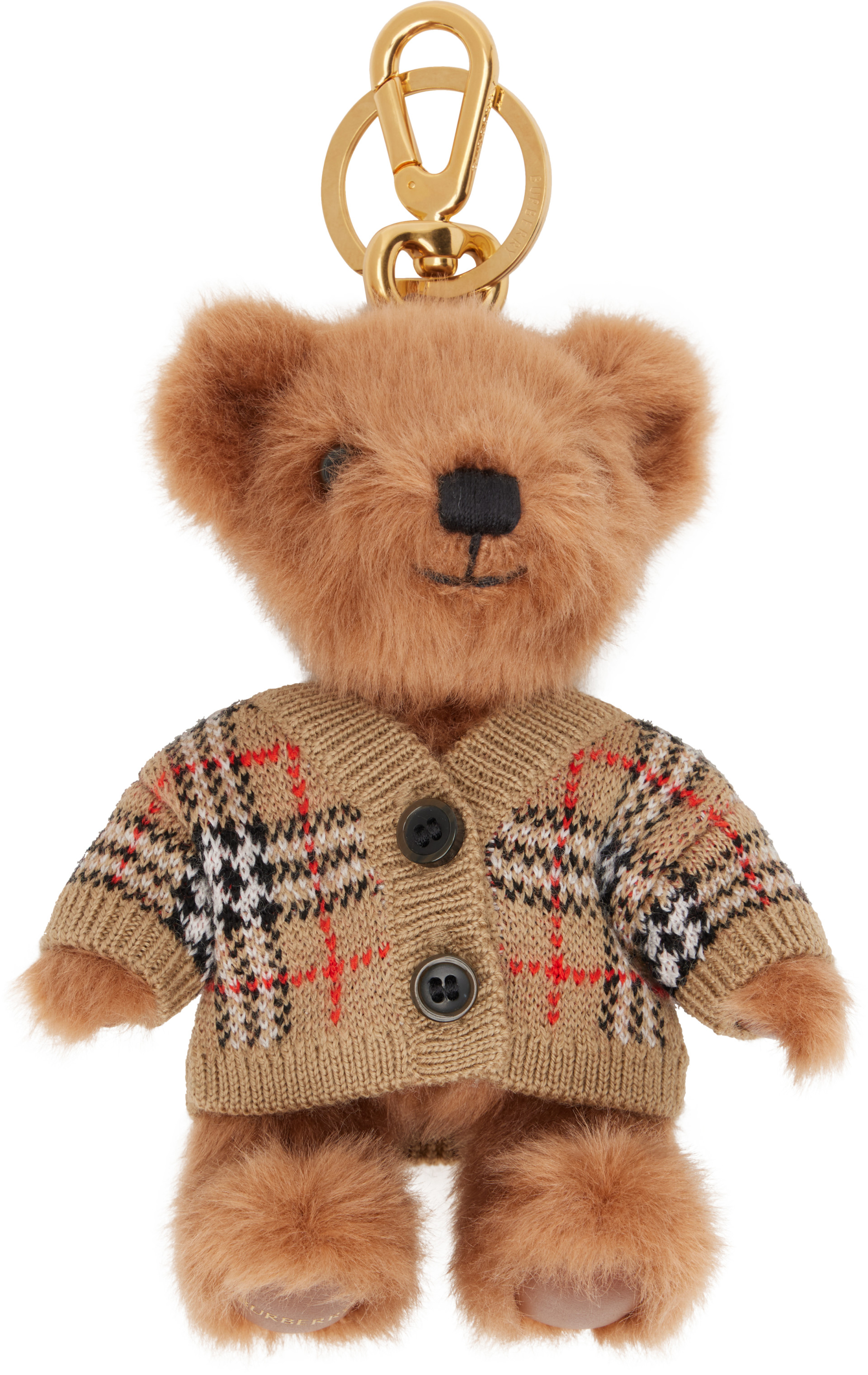 Burberry - Porteclé brun à breloque Thomas Bear