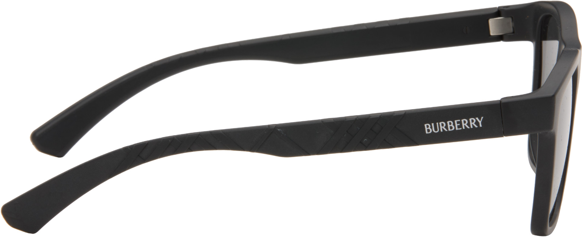 Burberry - Black Embossed Check Square Sunglasses
