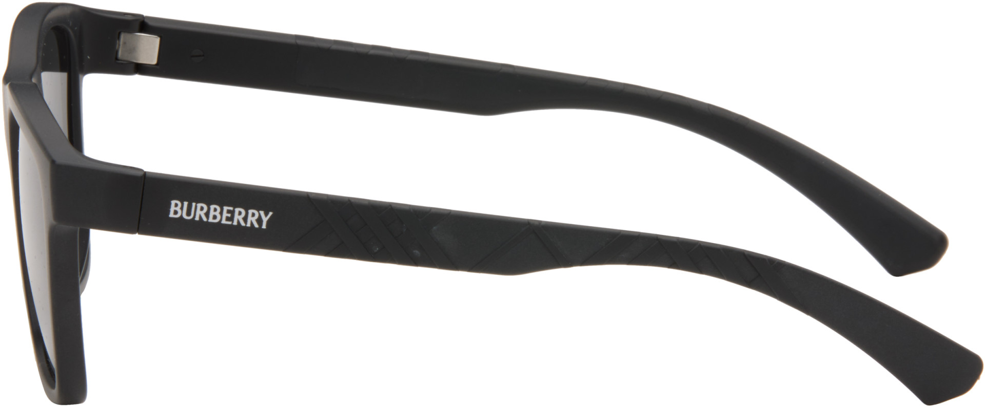 Burberry - Black Embossed Check Square Sunglasses
