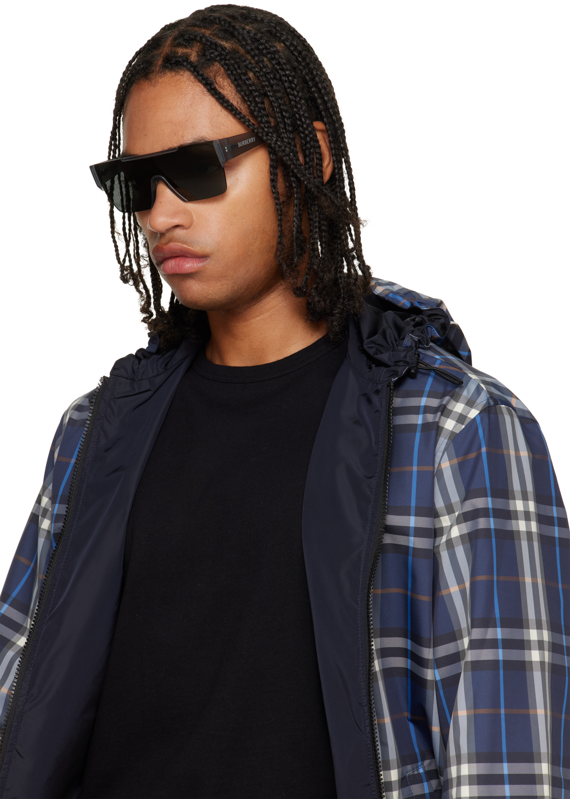 Burberry - Gray Shield Sunglasses