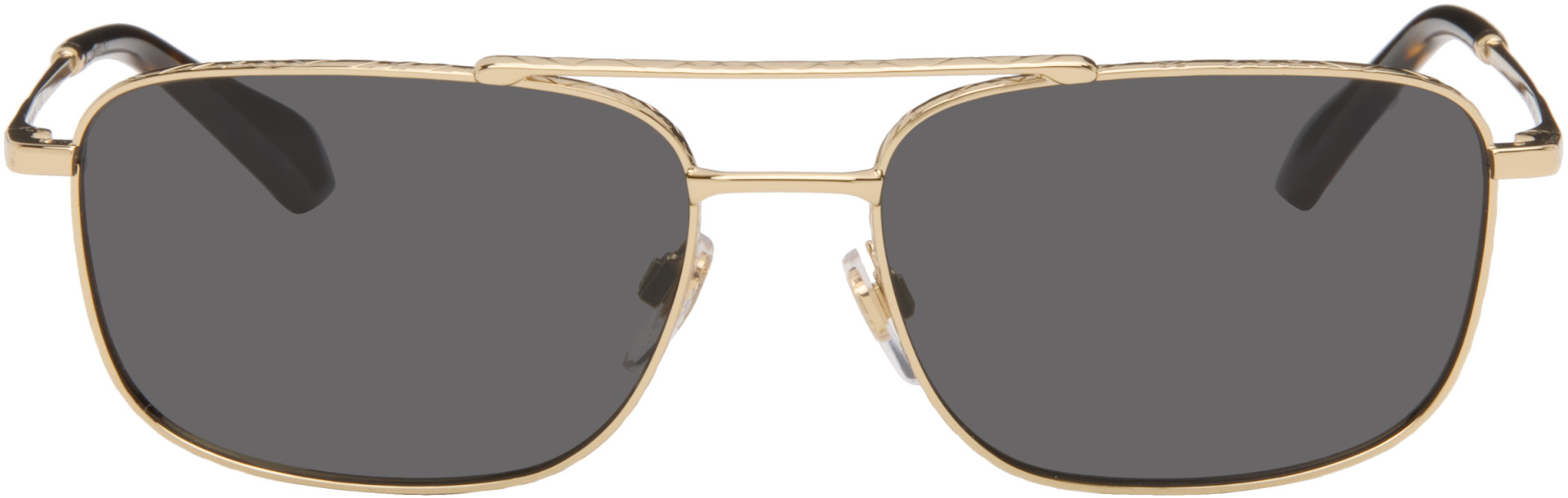 Burberry - Gold Rectangular Sunglasses