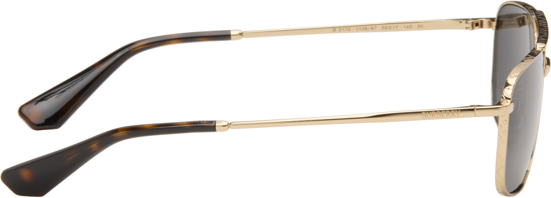 Burberry - Gold Rectangular Sunglasses