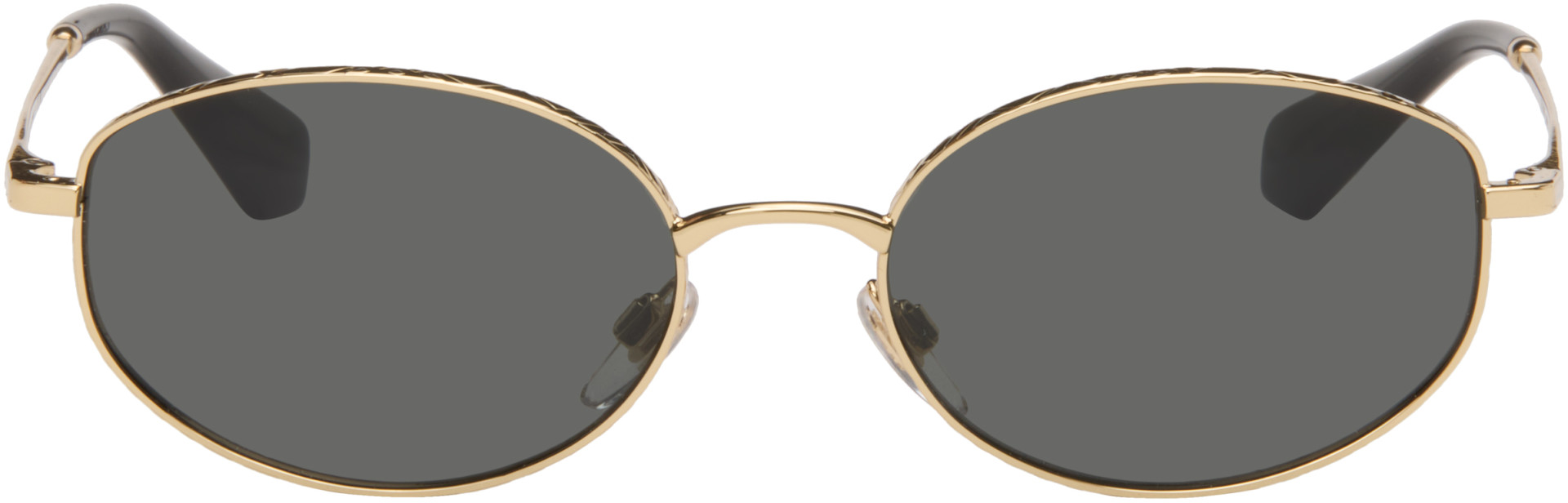Burberry - Gold Oval Sunglasses