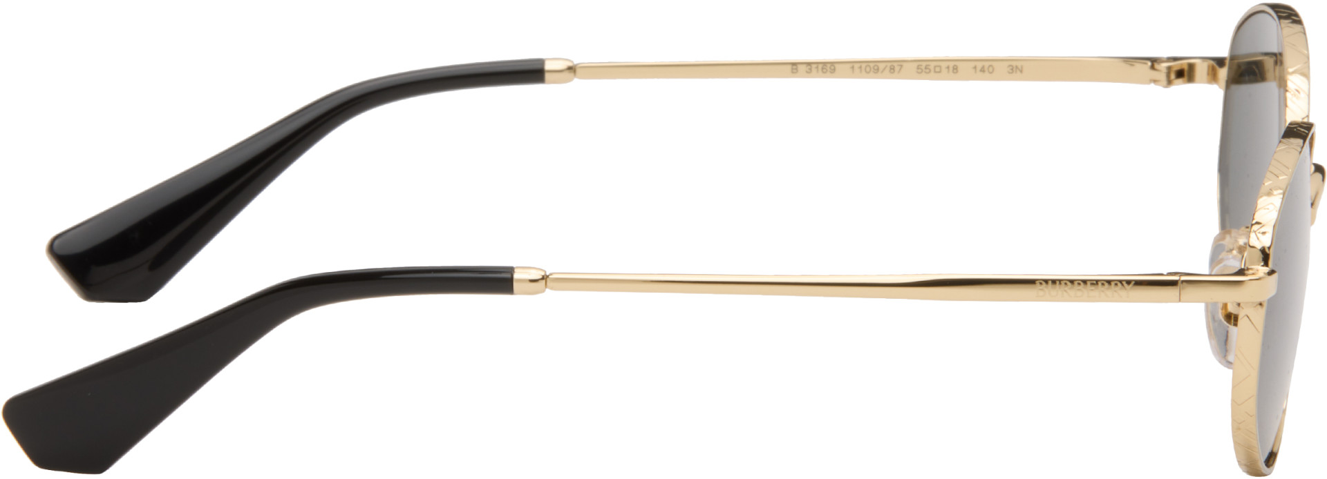 Burberry - Gold Oval Sunglasses
